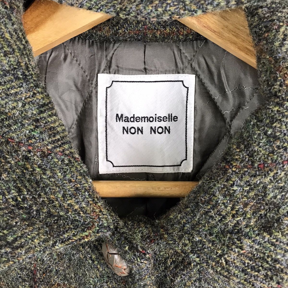 Harris Tweed × Mademoiselle Non Non Wool Hoodie Coat Button Down Jacket Size US S / EU 44-46 / 1 - 9 Thumbnail