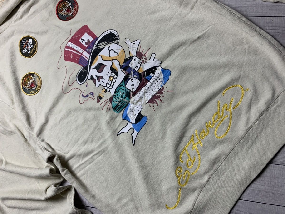 Ed Hardy × Vintage Vintage Ed Hardy Zip Hoodie size XXXL Size US XXL / EU 58 / 5 - 2 Thumbnail