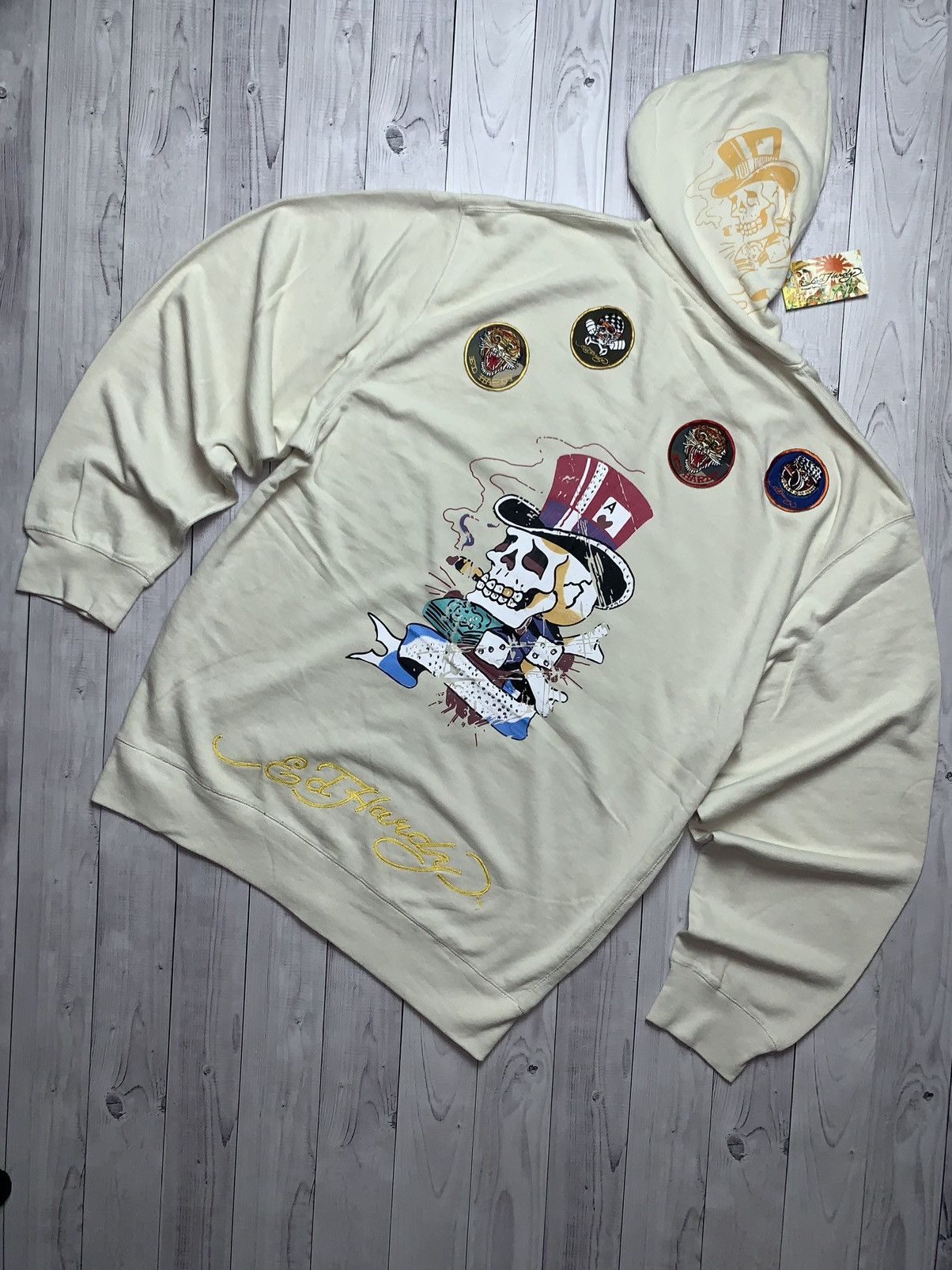 Ed Hardy × Vintage Vintage Ed Hardy Zip Hoodie size XXXL Size US XXL / EU 58 / 5 - 1 Thumbnail