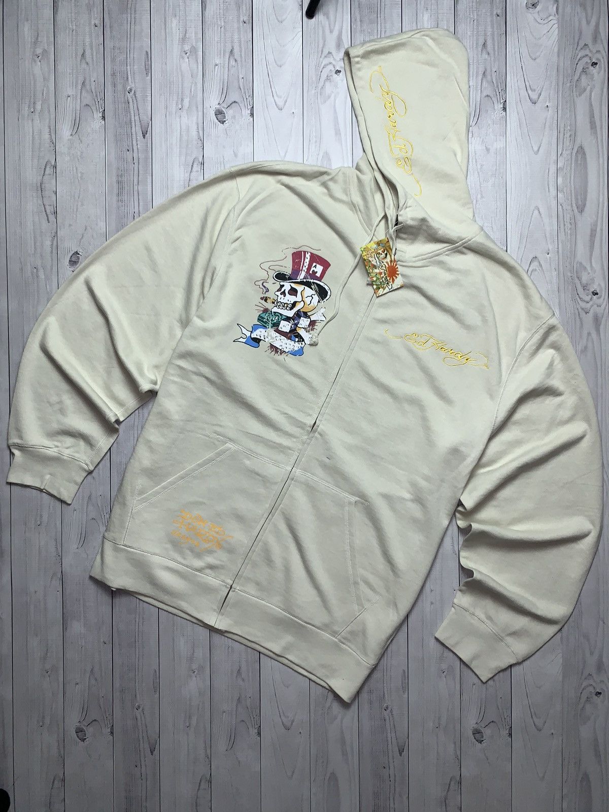 Ed Hardy × Vintage Vintage Ed Hardy Zip Hoodie size XXXL Size US XXL / EU 58 / 5 - 4 Thumbnail