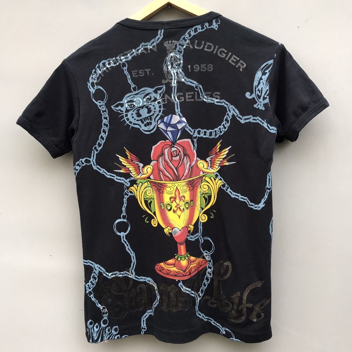 Christian Audigier × Ed Hardy × Vintage Christian Audigier Skull Hands T Shirt Size US S / EU 44-46 / 1 - 2 Thumbnail