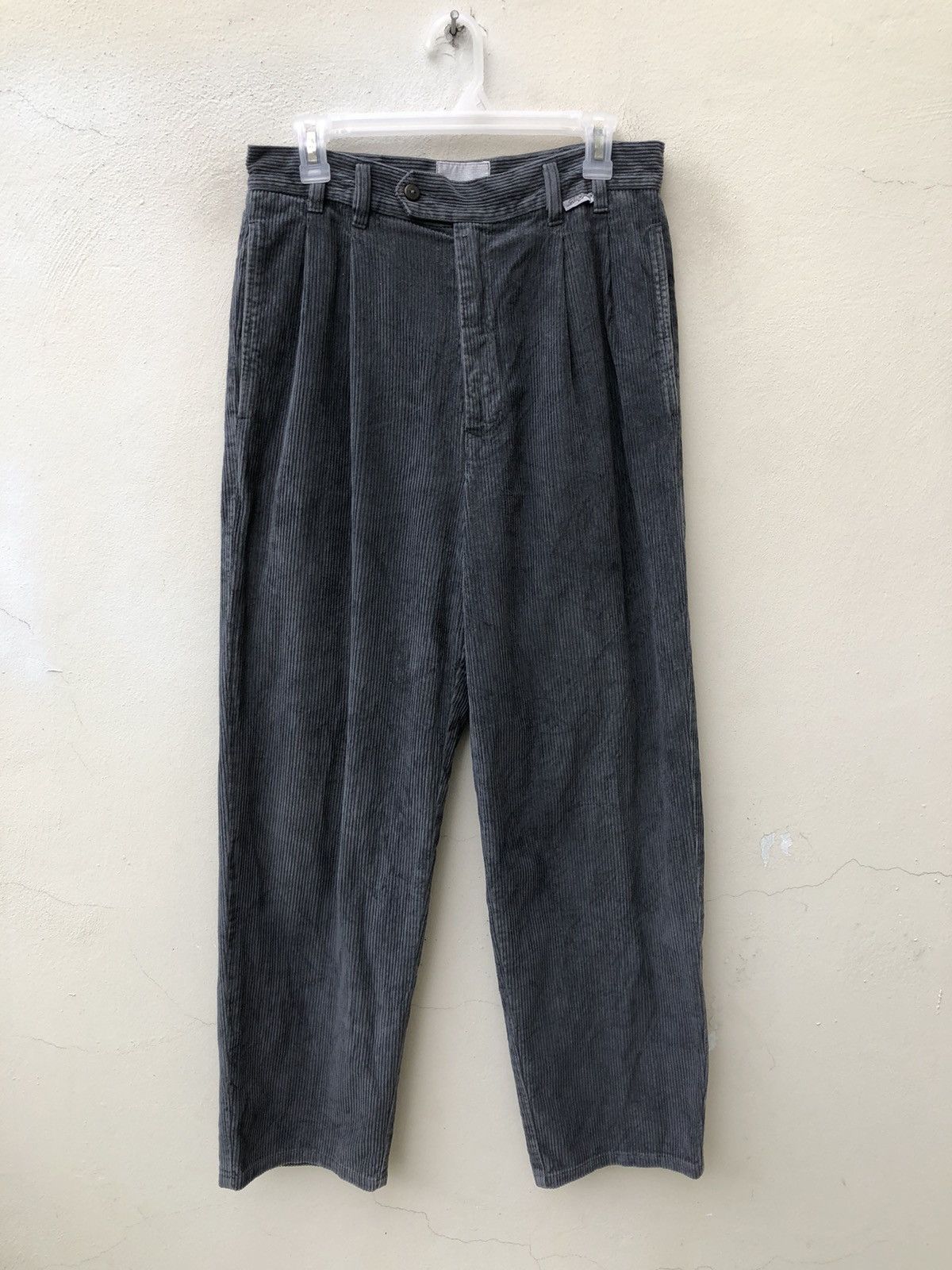 Krizia Uomo Vintage 90s Krizia Uomo Faded Grey Corduroy Trouser Pant Size US 30 / EU 46 - 6 Thumbnail