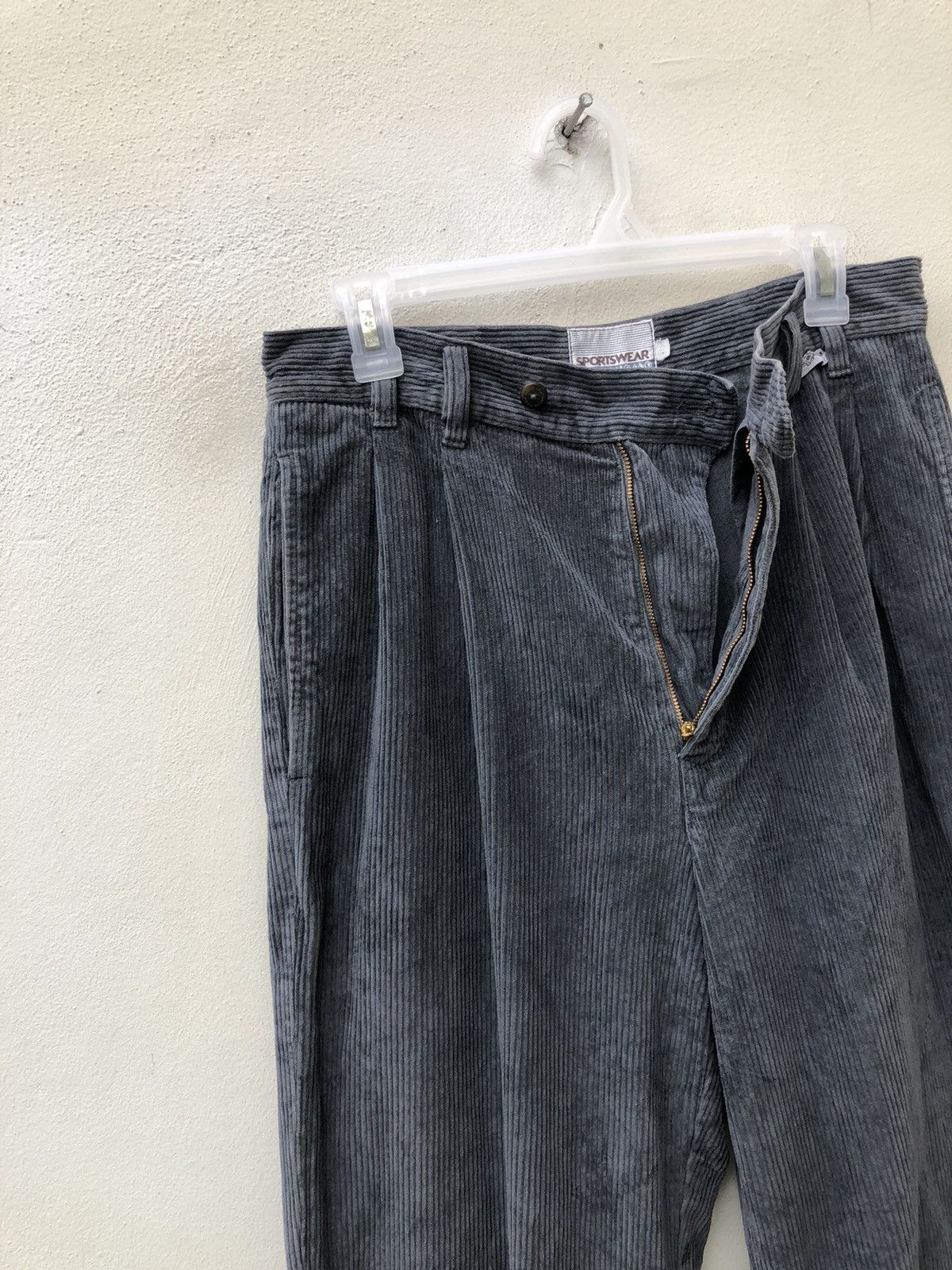 Krizia Uomo Vintage 90s Krizia Uomo Faded Grey Corduroy Trouser Pant Size US 30 / EU 46 - 8 Thumbnail