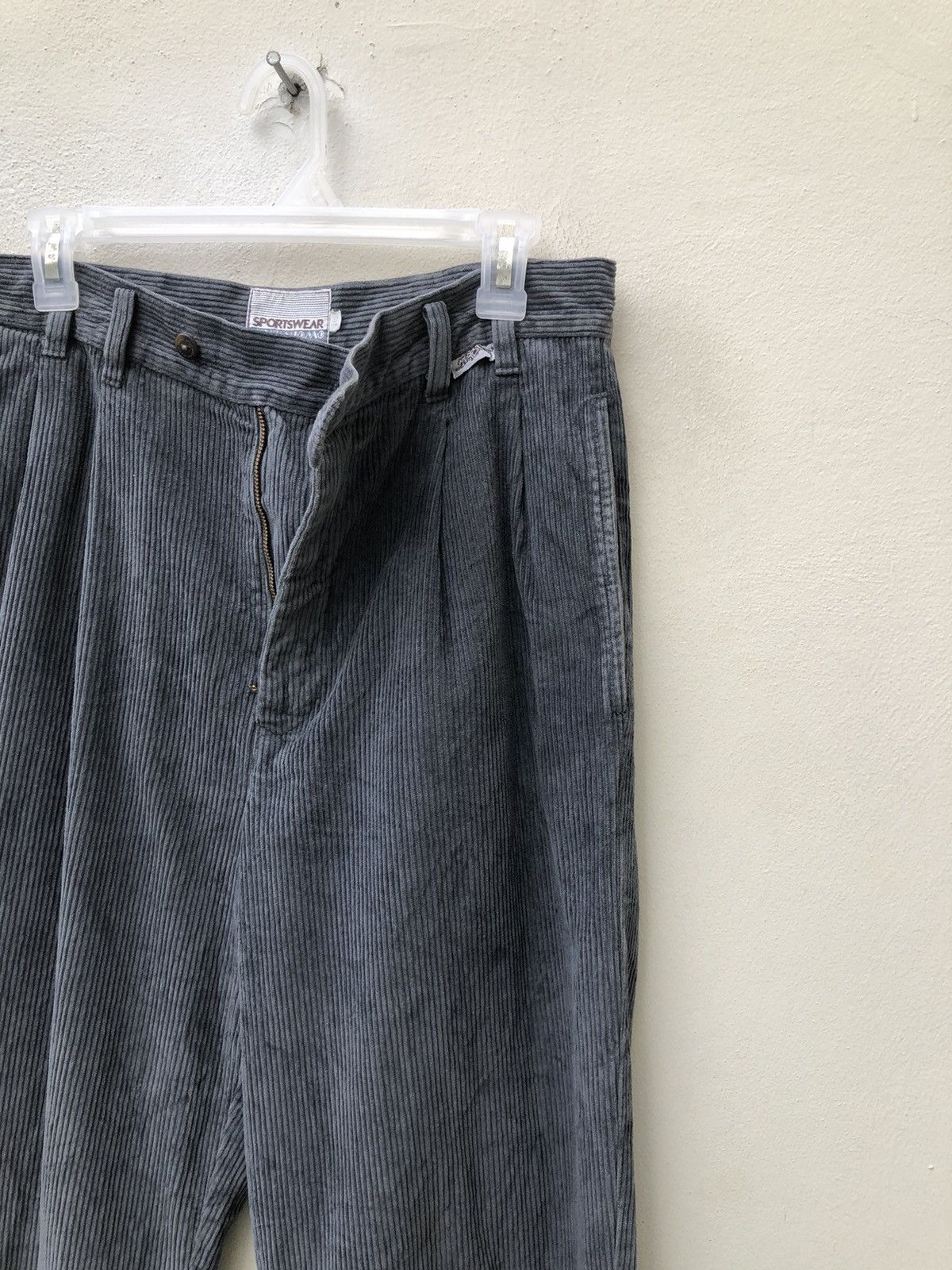 Krizia Uomo Vintage 90s Krizia Uomo Faded Grey Corduroy Trouser Pant Size US 30 / EU 46 - 11 Thumbnail