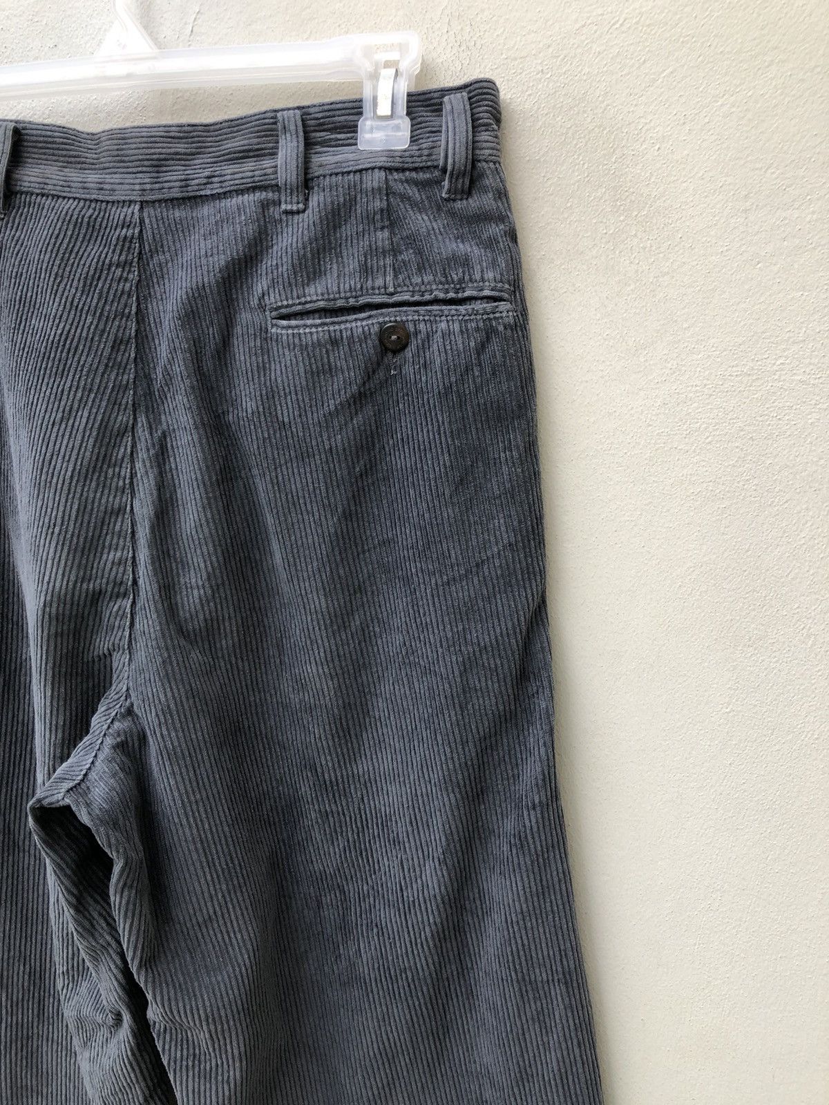 Krizia Uomo Vintage 90s Krizia Uomo Faded Grey Corduroy Trouser Pant Size US 30 / EU 46 - 17 Thumbnail