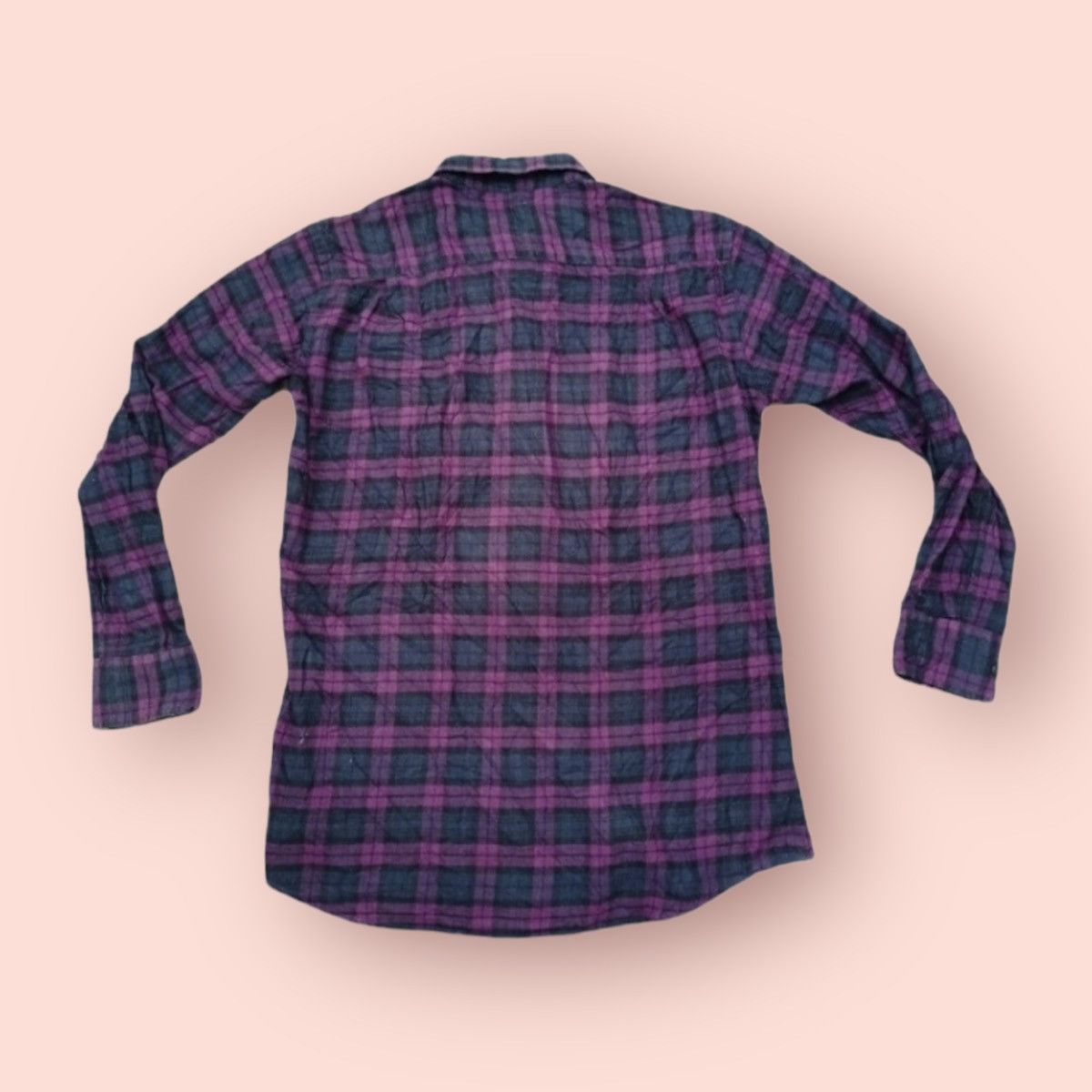 Flannel × Japanese Brand × Uniqlo UNIQLO PURPLE PLAID FLANNEL Size US M / EU 48-50 / 2 - 2 Thumbnail