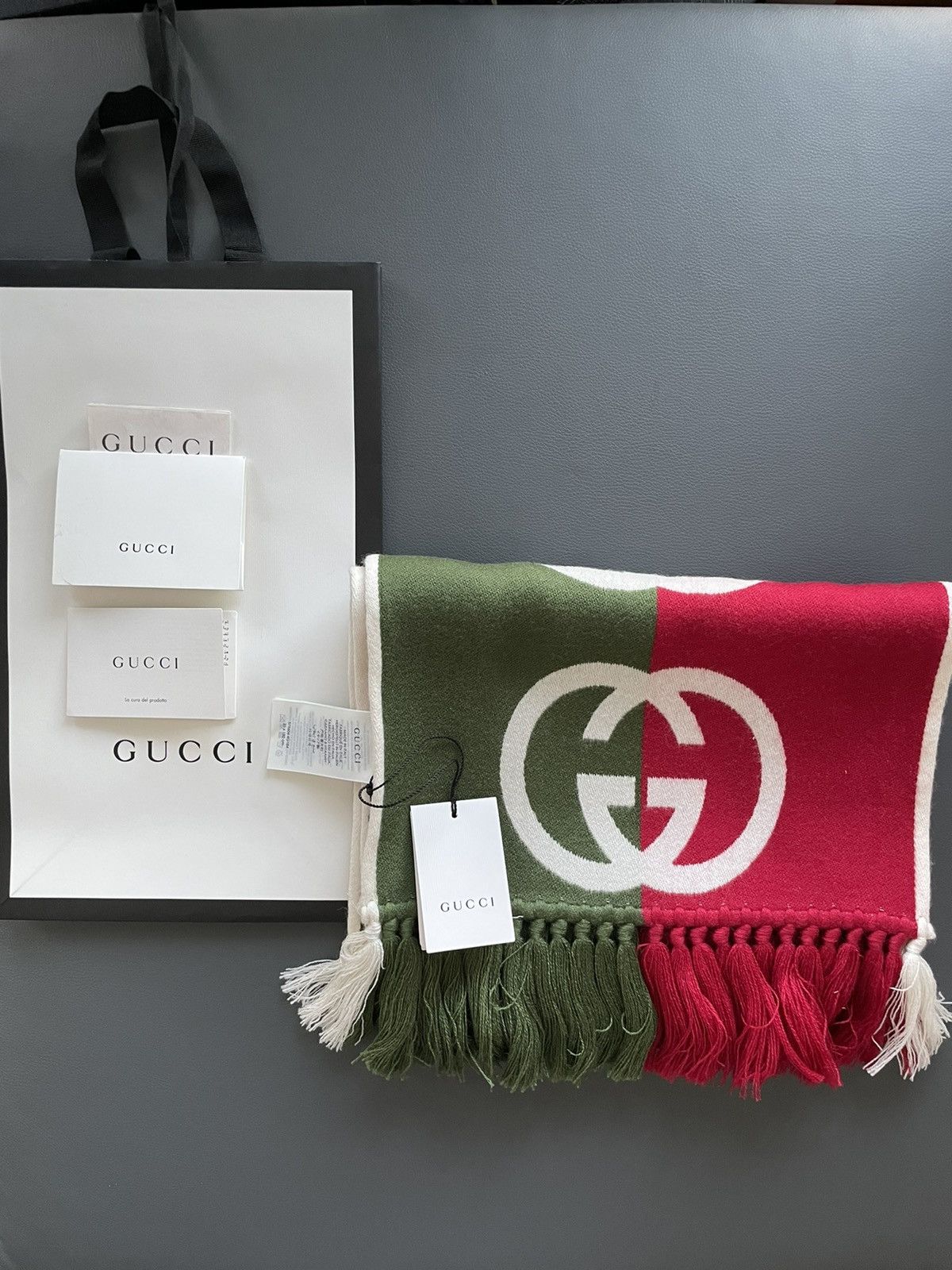 Gucci Super Runway Limited Edition GG Logo Gucci Wool Scarf Size ONE SIZE - 23 Thumbnail