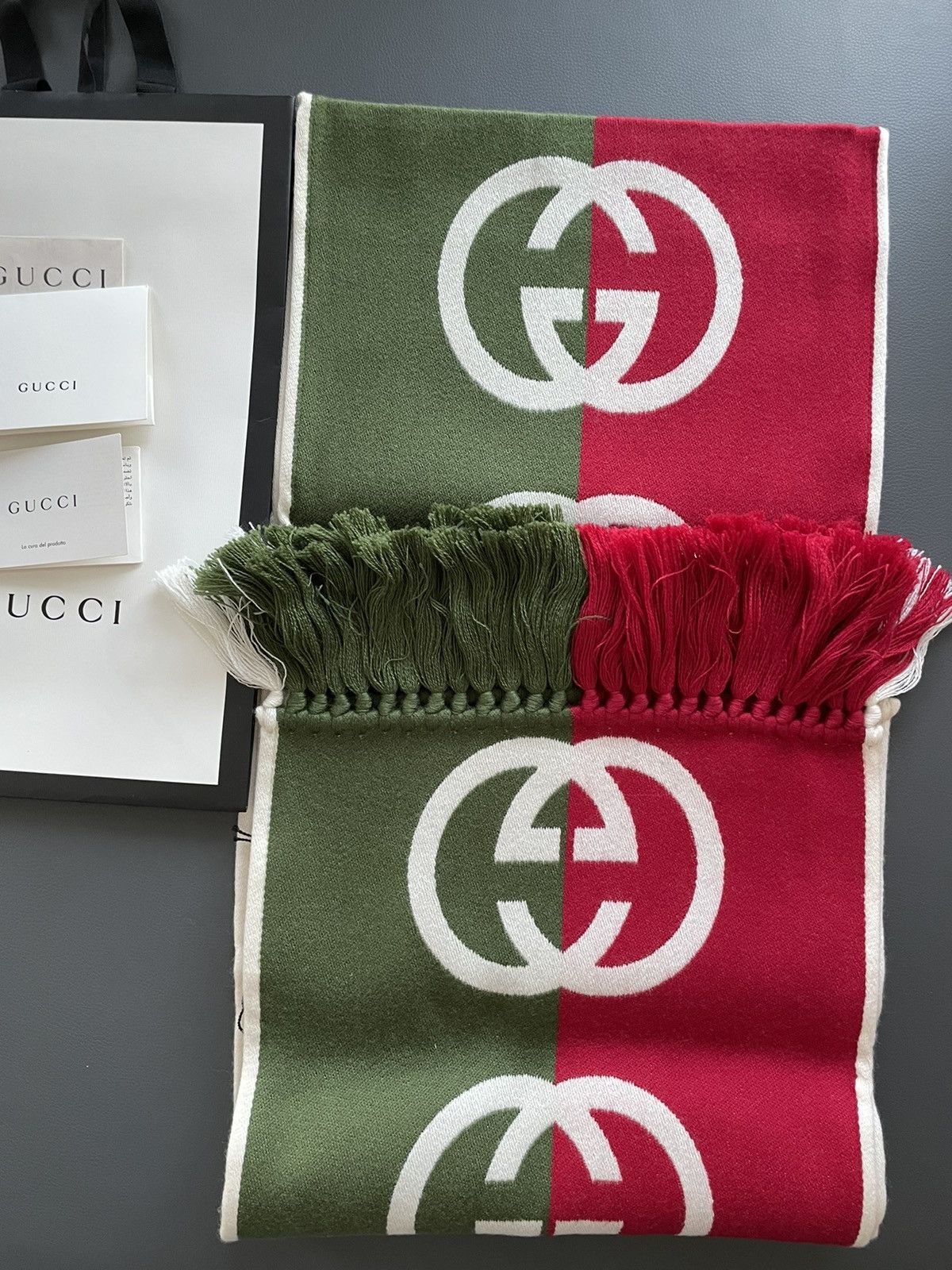 Gucci Super Runway Limited Edition GG Logo Gucci Wool Scarf Size ONE SIZE - 20 Thumbnail