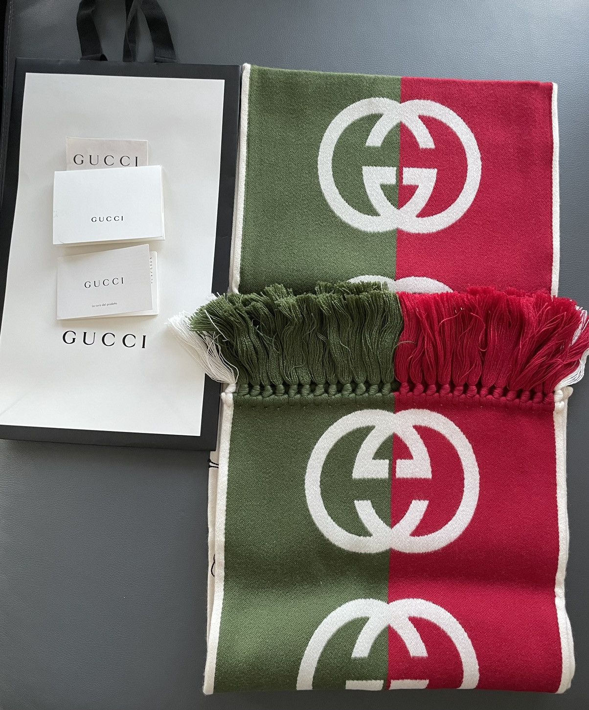 Gucci Super Runway Limited Edition GG Logo Gucci Wool Scarf Size ONE SIZE - 25 Thumbnail