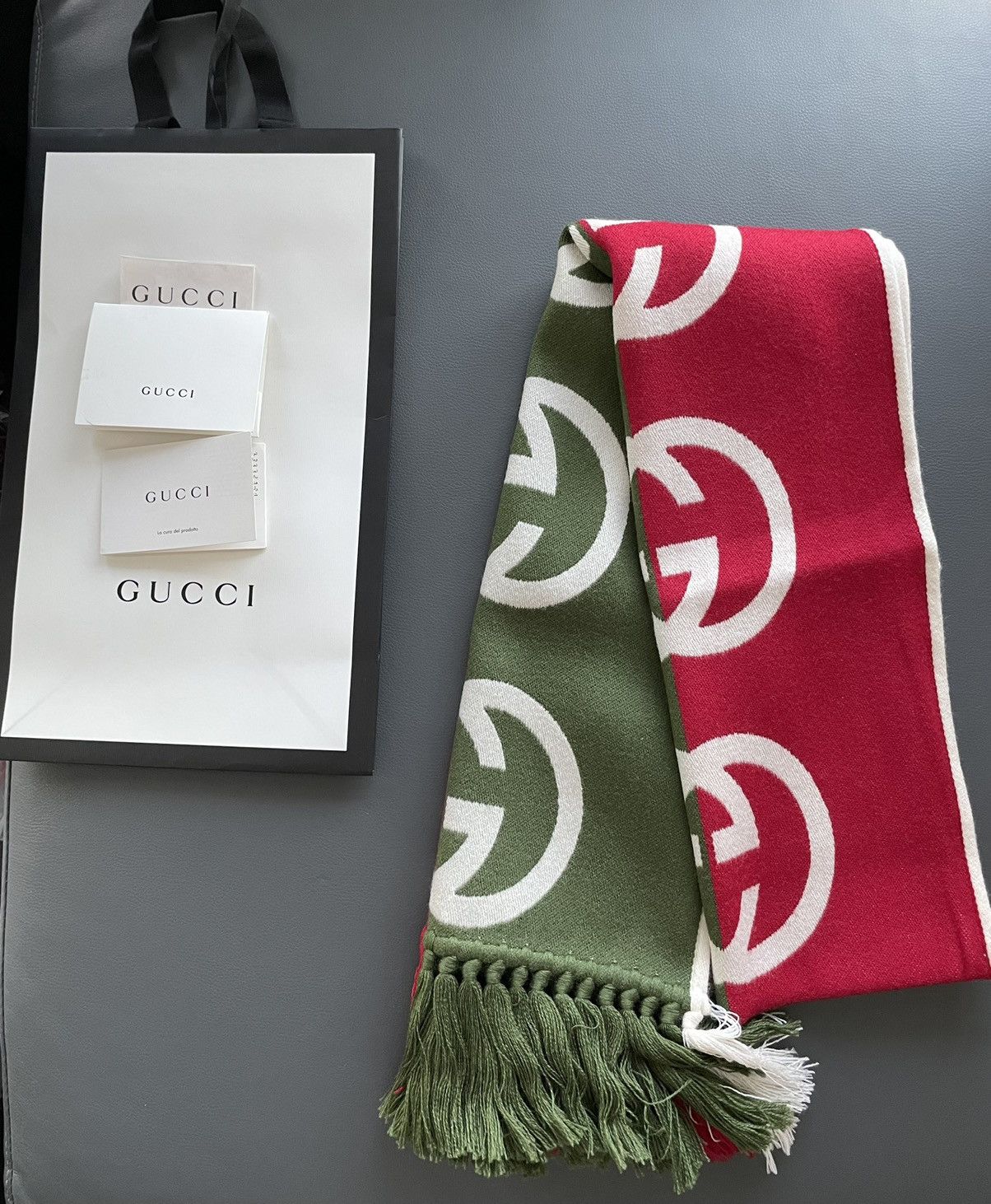 Gucci Super Runway Limited Edition GG Logo Gucci Wool Scarf Size ONE SIZE - 4 Thumbnail
