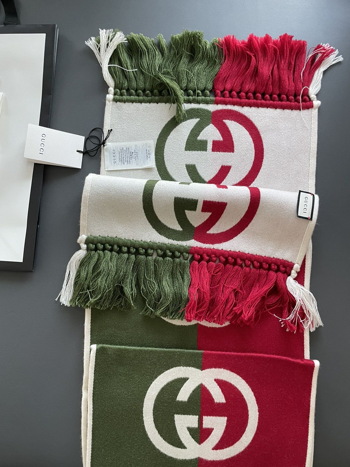 Gucci Brand NEW Rare Runway Limited Edition GG Logo Wool Scarf Size ONE SIZE - 3 Thumbnail