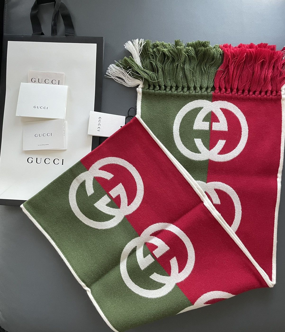Gucci Brand NEW Rare Runway Limited Edition GG Logo Wool Scarf Size ONE SIZE - 13 Thumbnail