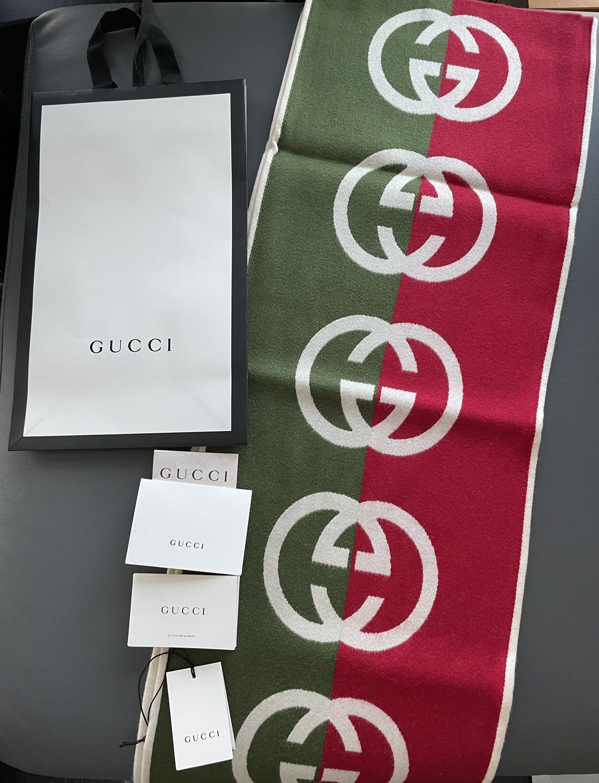 Gucci Brand NEW Rare Runway Limited Edition GG Logo Wool Scarf Size ONE SIZE - 25 Thumbnail