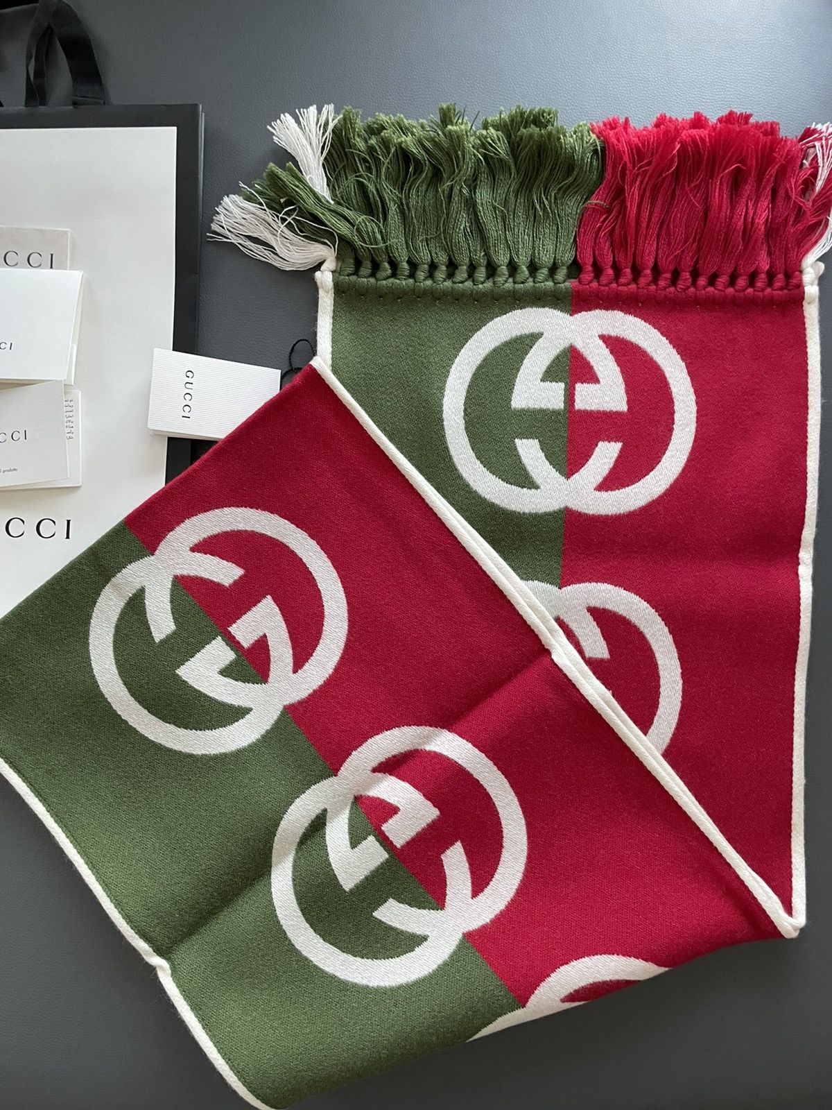 Gucci Brand NEW Rare Runway Limited Edition GG Logo Wool Scarf Size ONE SIZE - 1 Thumbnail