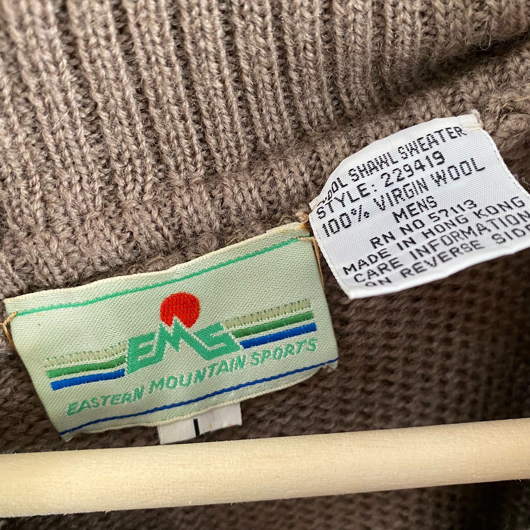 Eastern Mountain Sports Virgin Wool Shawl Collar Knit Sweater Size US L / EU 52-54 / 3 - 3 Thumbnail