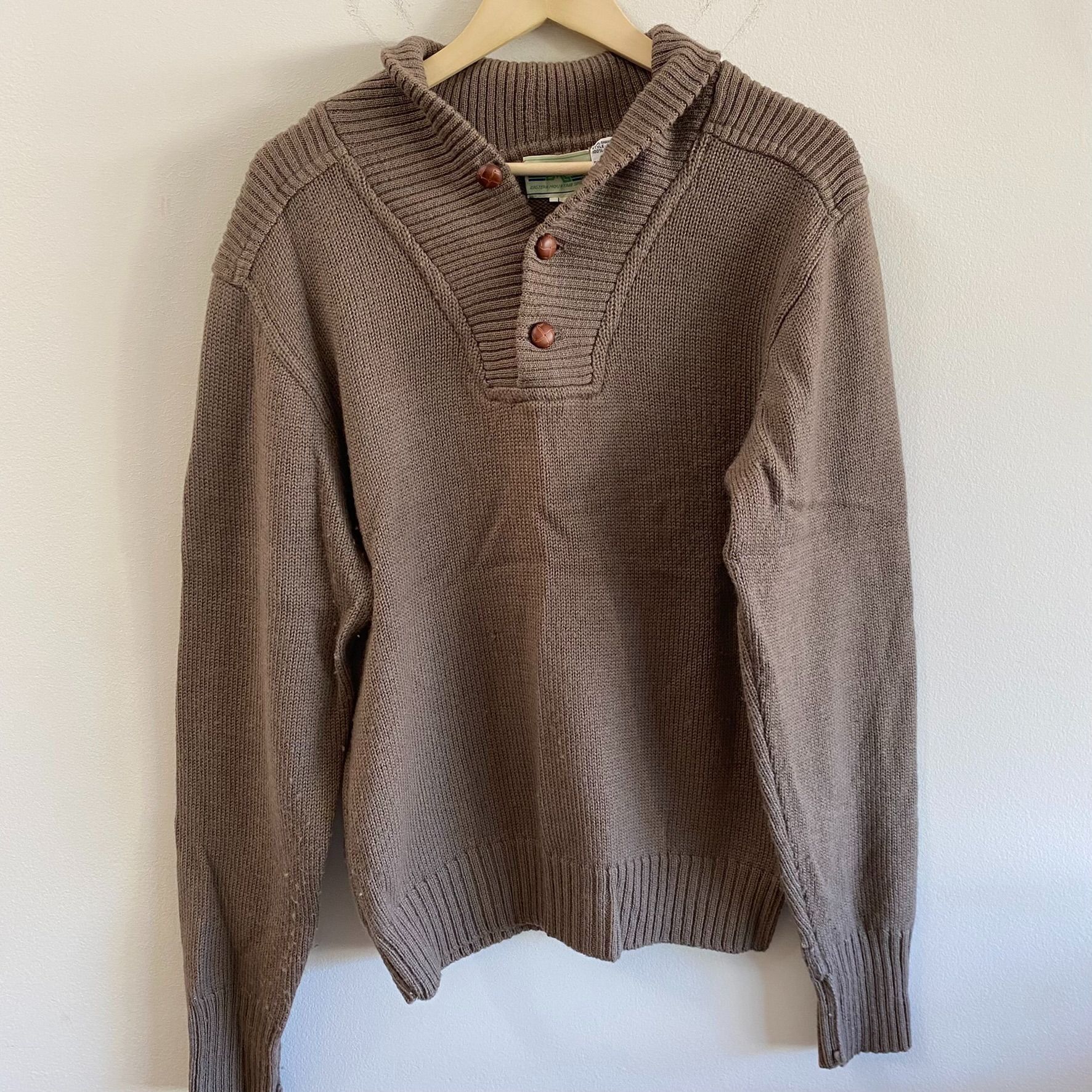 Eastern Mountain Sports Virgin Wool Shawl Collar Knit Sweater Size US L / EU 52-54 / 3 - 1 Thumbnail