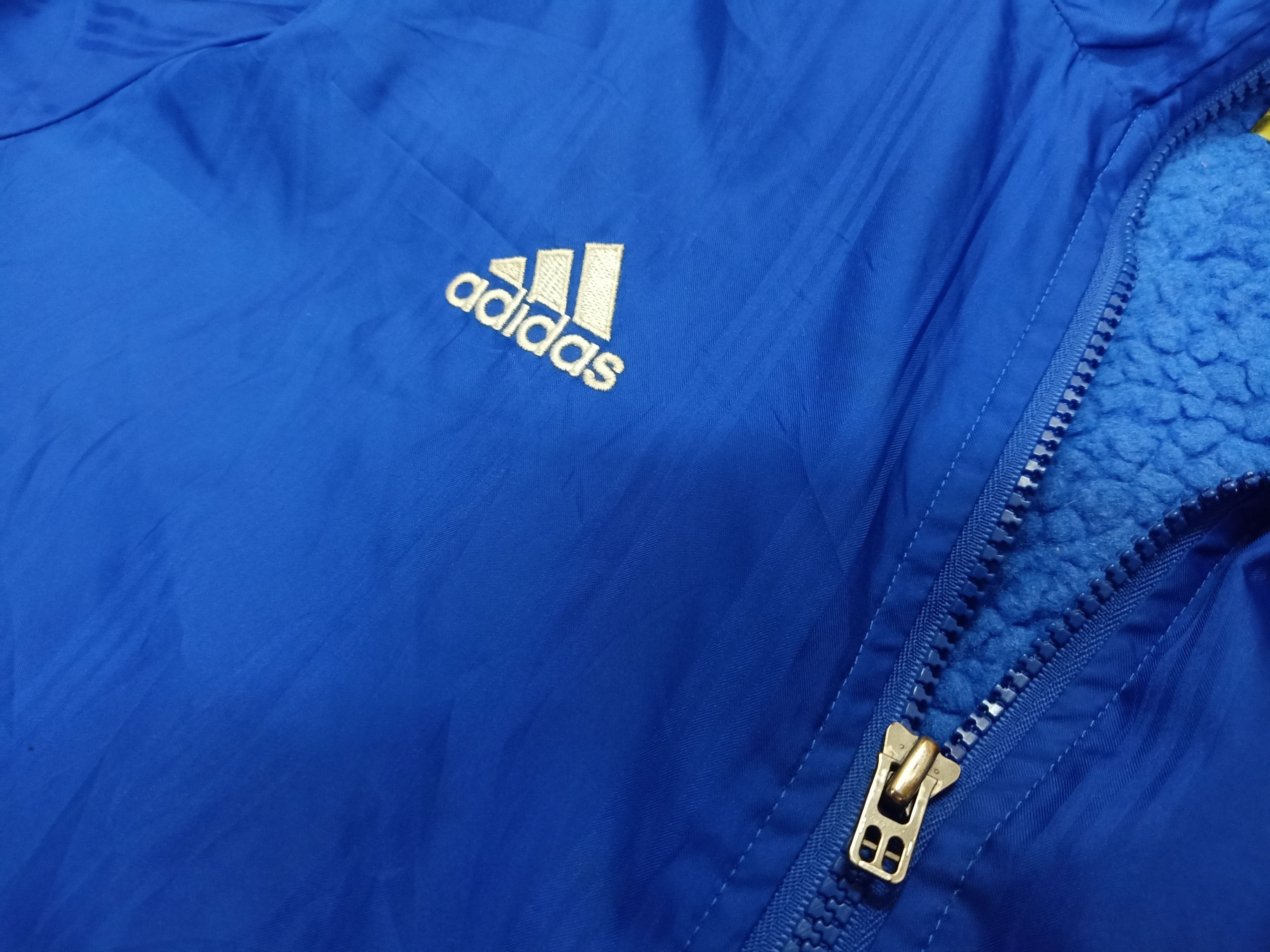 Adidas ADIDAS Big Logo Spell Out Blue Sherpa Lining Hoodie Parka. Size US S / EU 44-46 / 1 - 4 Thumbnail