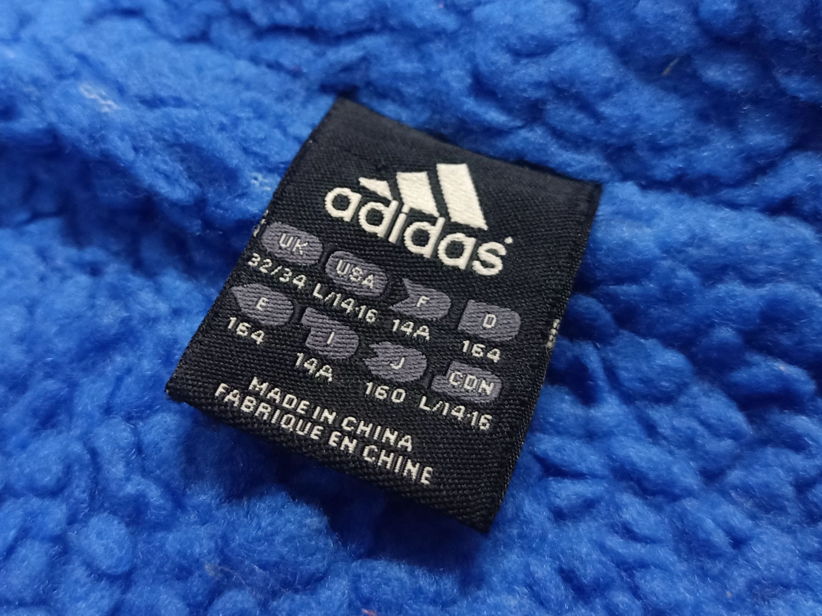 Adidas ADIDAS Big Logo Spell Out Blue Sherpa Lining Hoodie Parka. Size US S / EU 44-46 / 1 - 5 Thumbnail