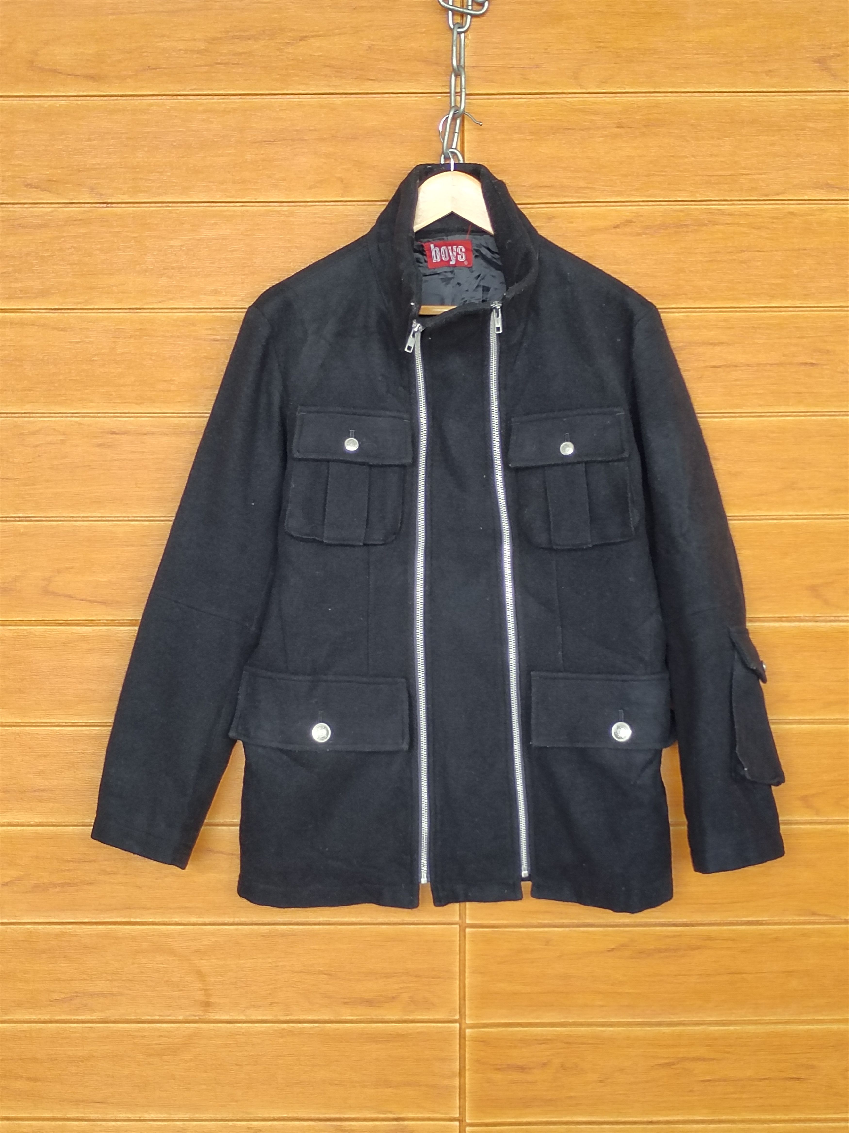 Japanese Brand BATSU BOYS Wool Zippers Multi Pocket Jacket Size US M / EU 48-50 / 2 - 2 Thumbnail