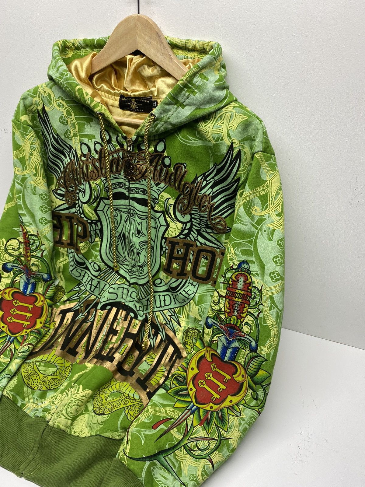 Vintage Christian Audigier Ed Hardy Hoodie Womens Small All