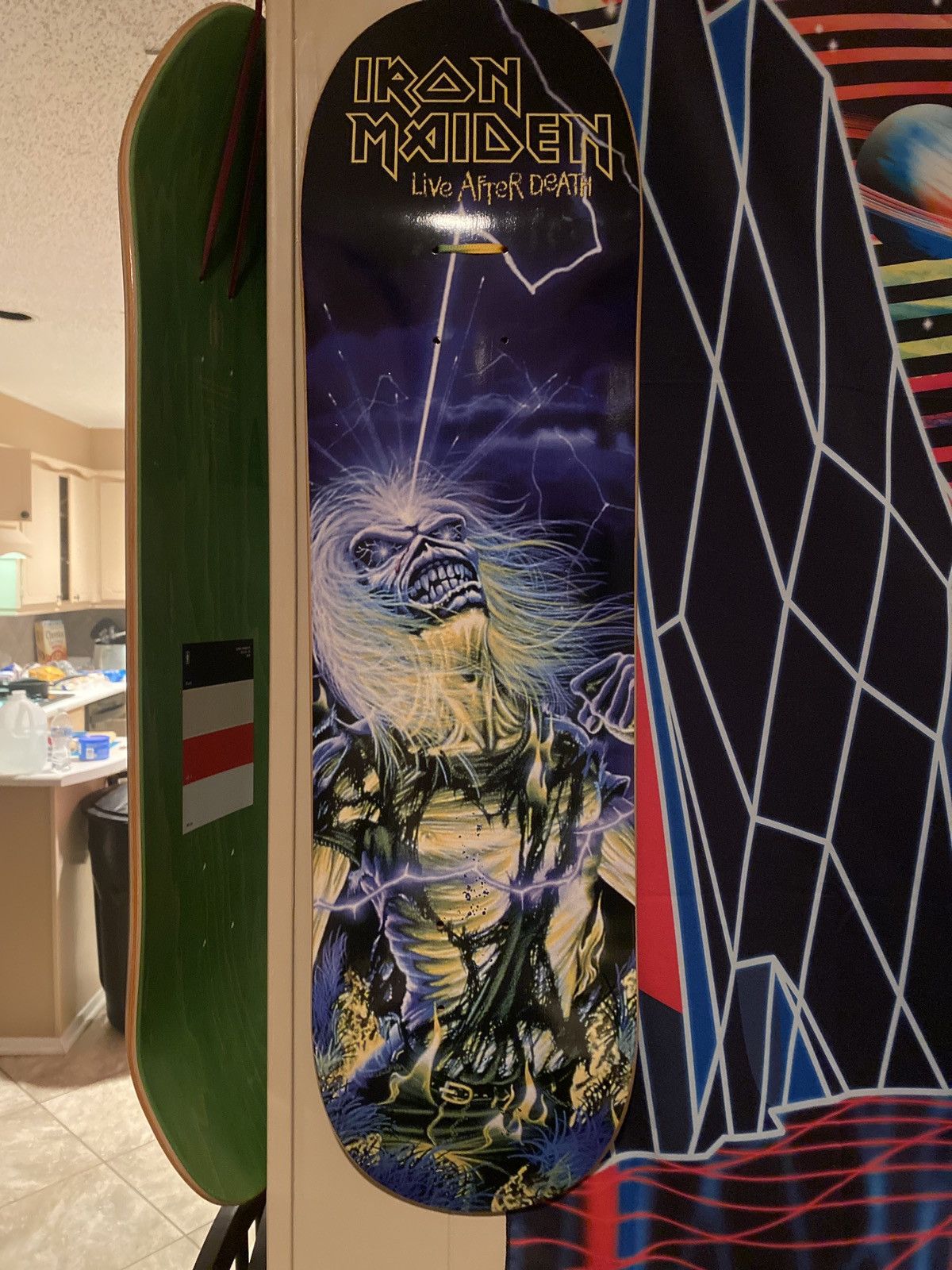 Iron Maiden Zero x Iron Maiden skate deck live after death Grailed