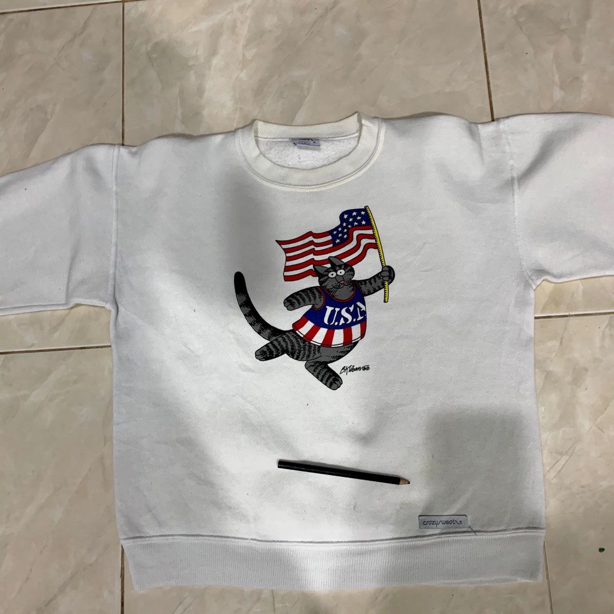 Vintage CRAZY SHIRT BKLIBAN Sweatshirt Size L Fits S Size US S / EU 44-46 / 1 - 11 Thumbnail