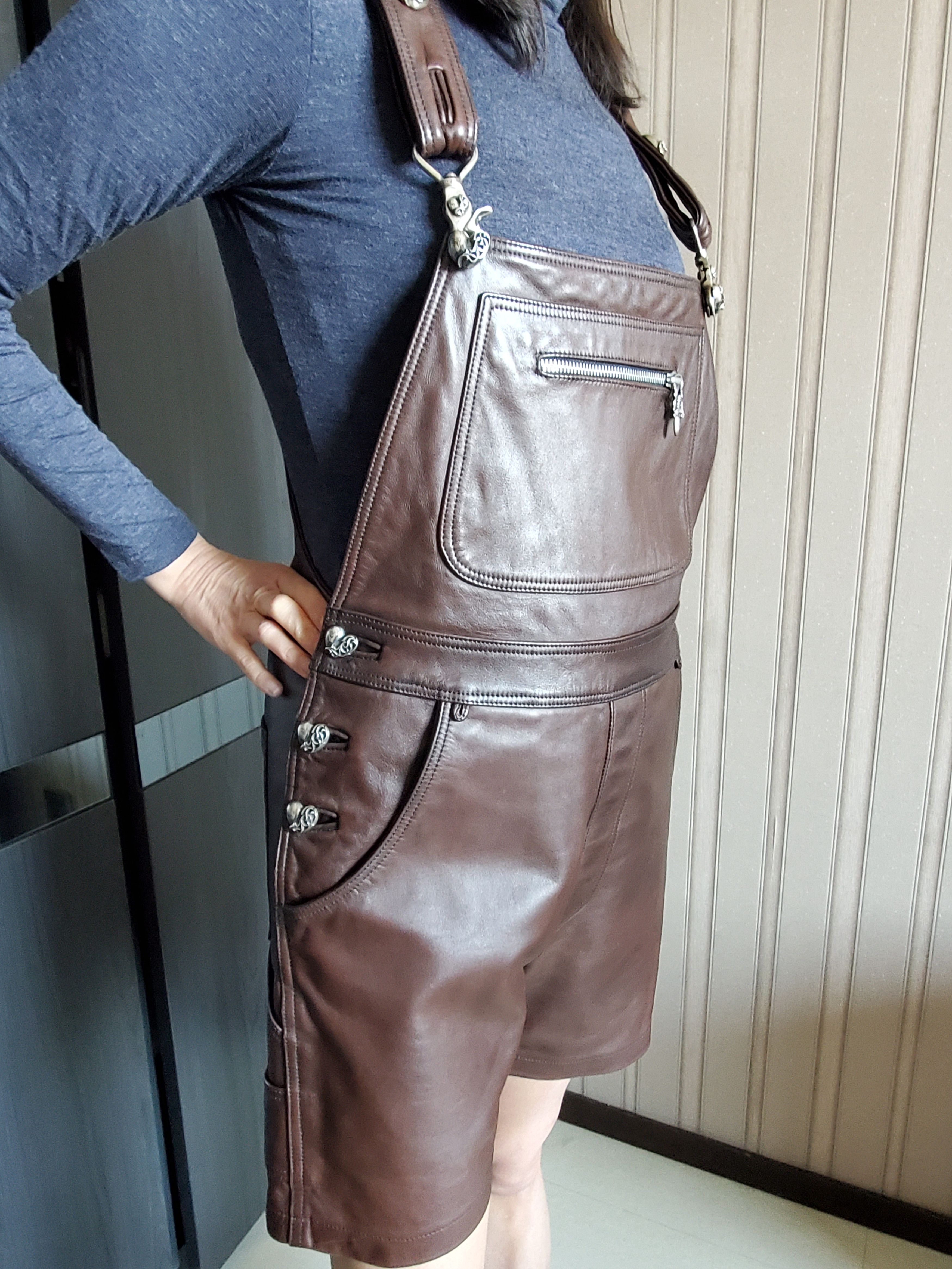 Chrome Hearts Unisex Leather Overall Jumpsuit