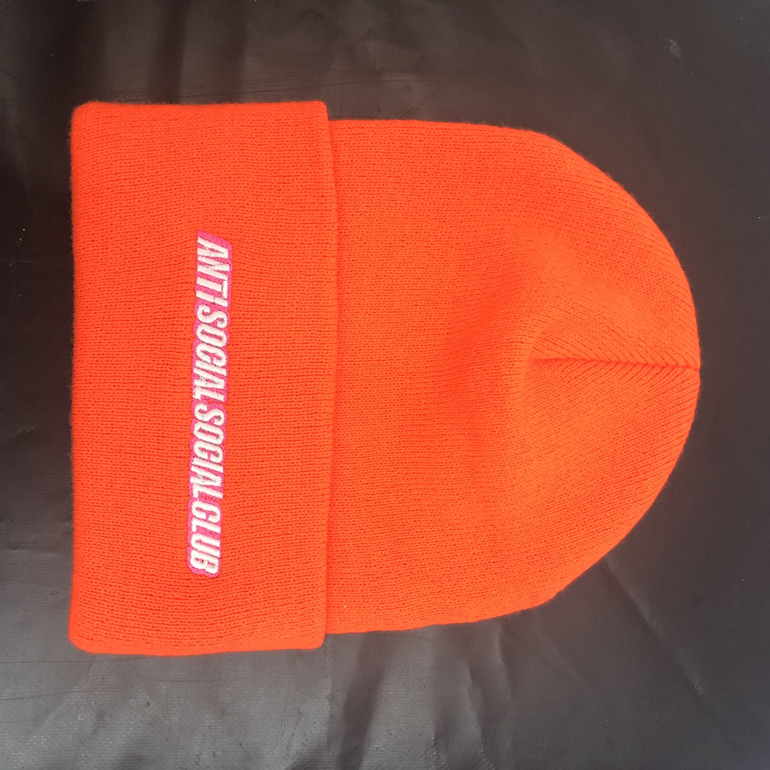 Anti Social Social Club DS ASSC White Logo Mr. Bean Orange Knit Cap Beanie Supreme Size ONE SIZE - 1 Thumbnail