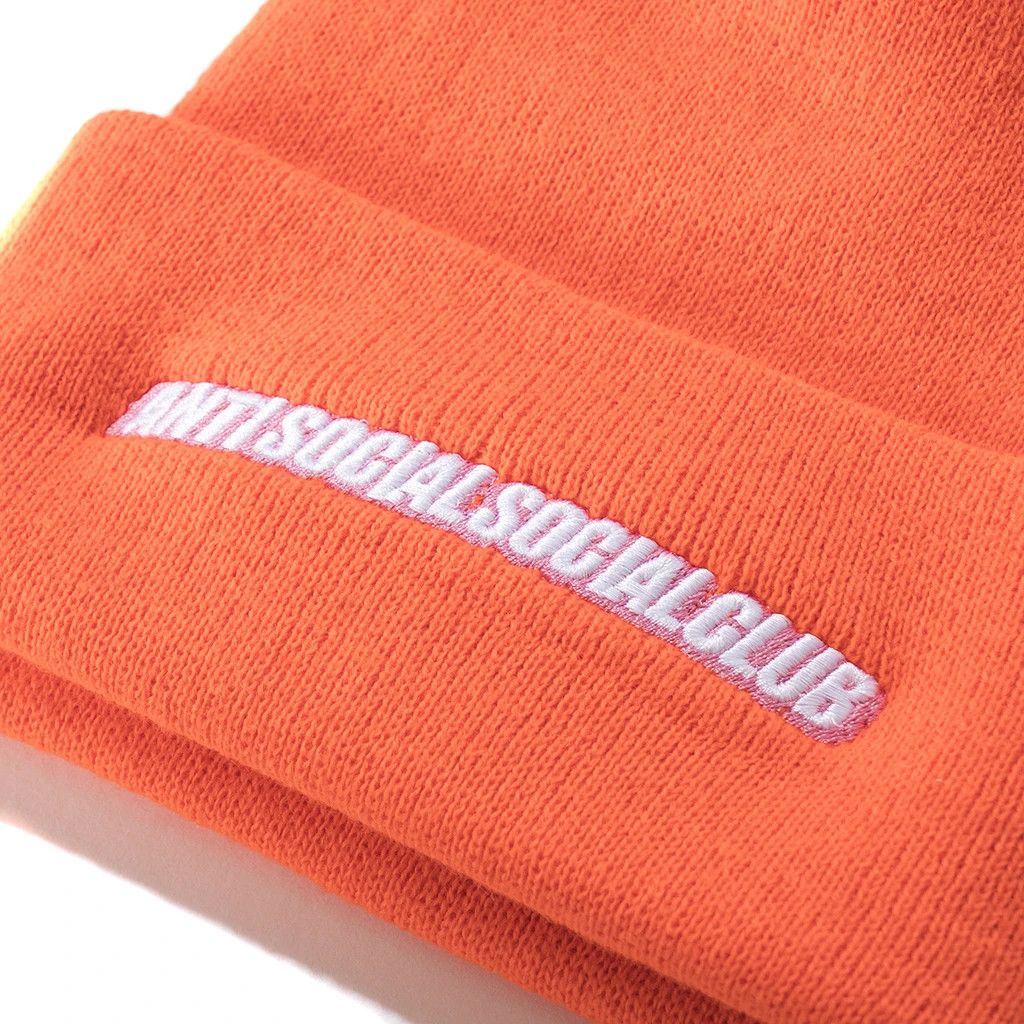 Anti Social Social Club DS ASSC White Logo Mr. Bean Orange Knit Cap Beanie Supreme Size ONE SIZE - 4 Thumbnail