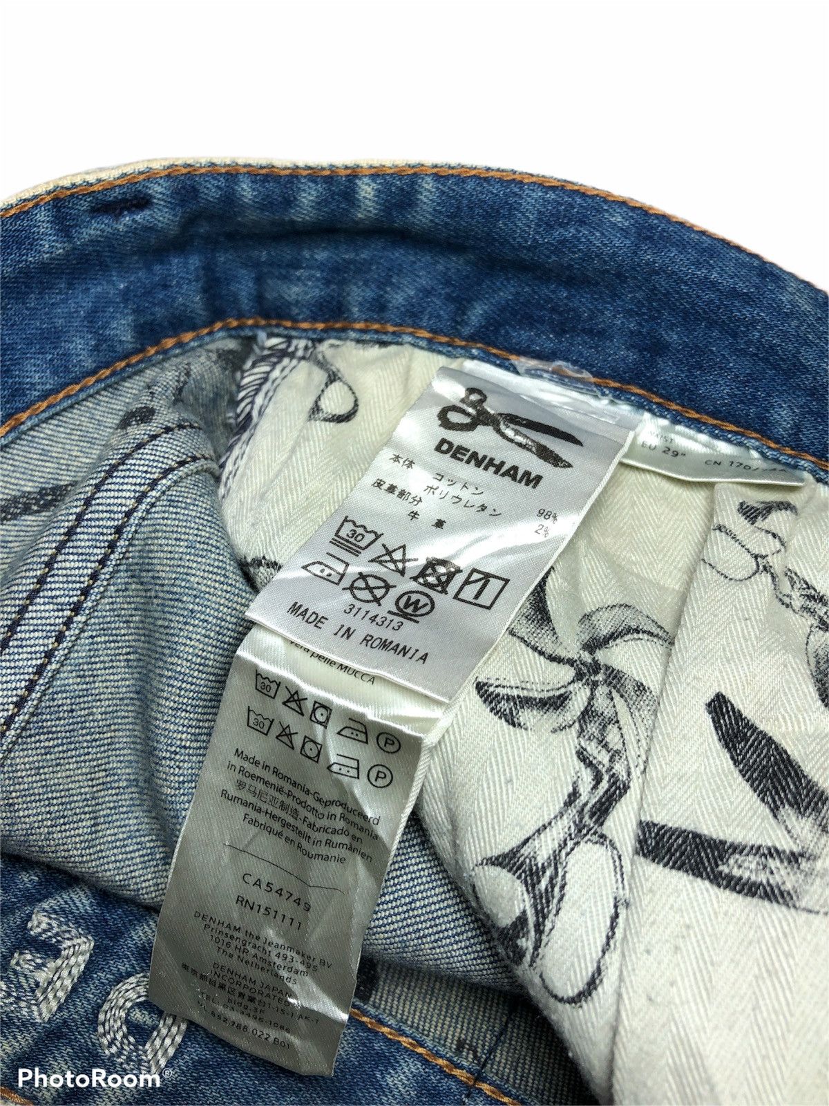 DENHAM DENHAM Faded Distressed Razor Slim Fit Buttonfly Denim Jeans Size US 30 / EU 46 - 5 Thumbnail