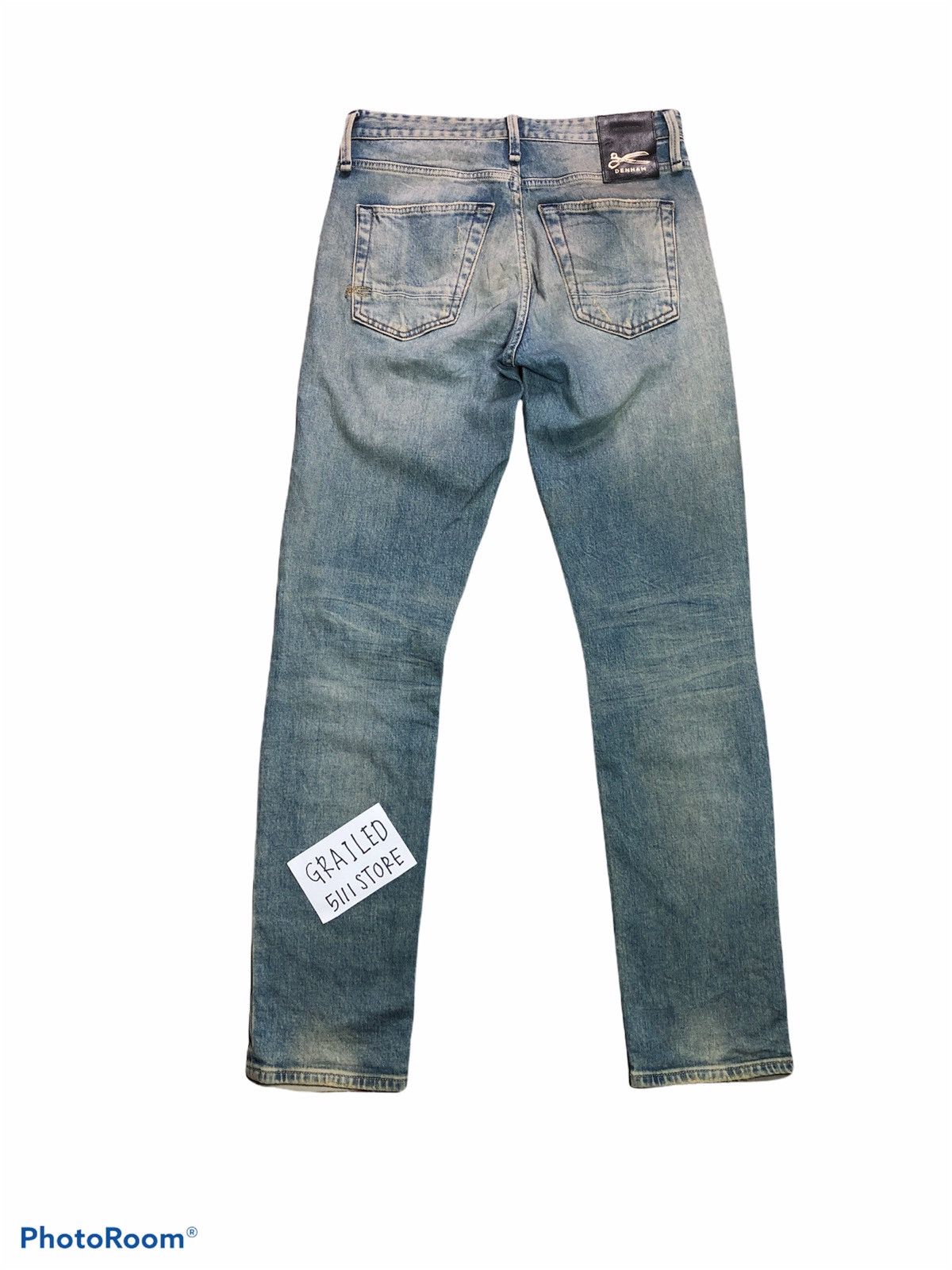DENHAM DENHAM Faded Distressed Razor Slim Fit Buttonfly Denim Jeans Size US 30 / EU 46 - 2 Thumbnail