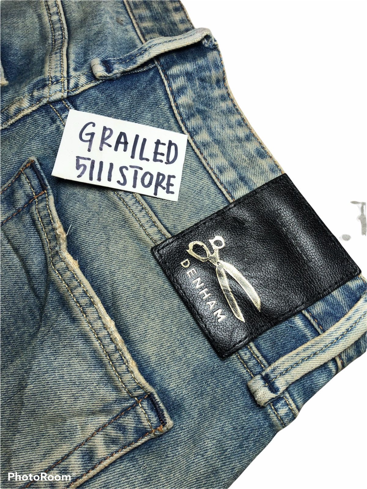 DENHAM DENHAM Faded Distressed Razor Slim Fit Buttonfly Denim Jeans Size US 30 / EU 46 - 3 Thumbnail