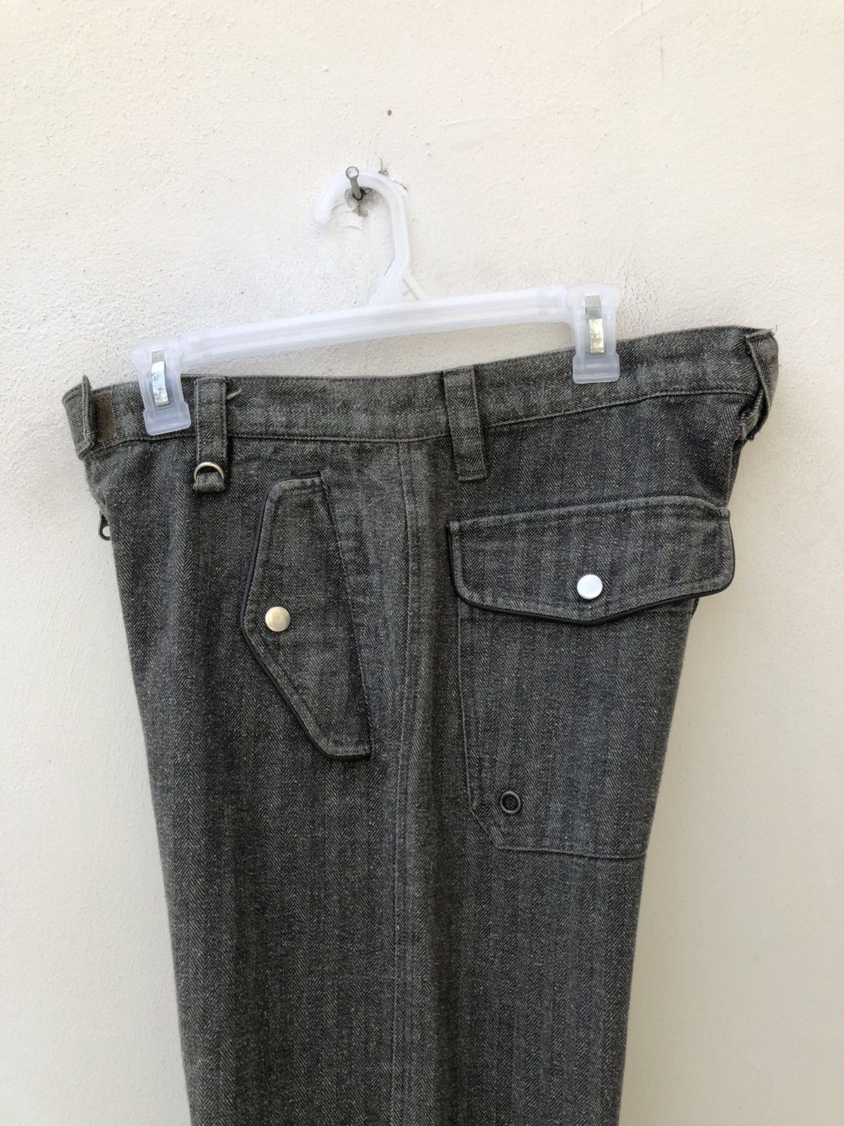 Vintage RESCUE SQUAD Japan Multi Pocket Zip HBT Thick Trouser Pant Size US 34 / EU 50 - 20 Thumbnail