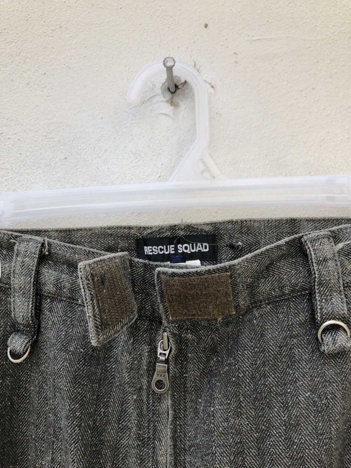 Vintage RESCUE SQUAD Japan Multi Pocket Zip HBT Thick Trouser Pant Size US 34 / EU 50 - 3 Thumbnail