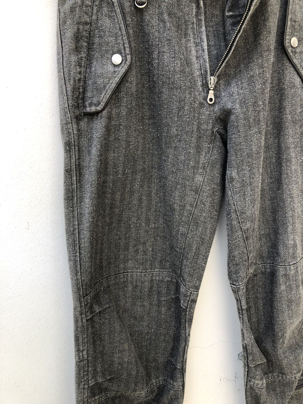 Vintage RESCUE SQUAD Japan Multi Pocket Zip HBT Thick Trouser Pant Size US 34 / EU 50 - 5 Thumbnail