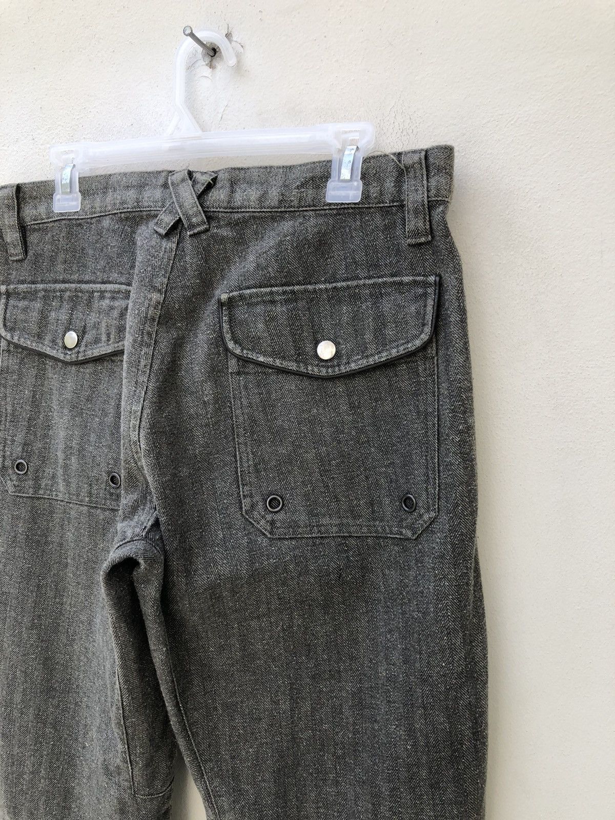 Vintage RESCUE SQUAD Japan Multi Pocket Zip HBT Thick Trouser Pant Size US 34 / EU 50 - 16 Thumbnail