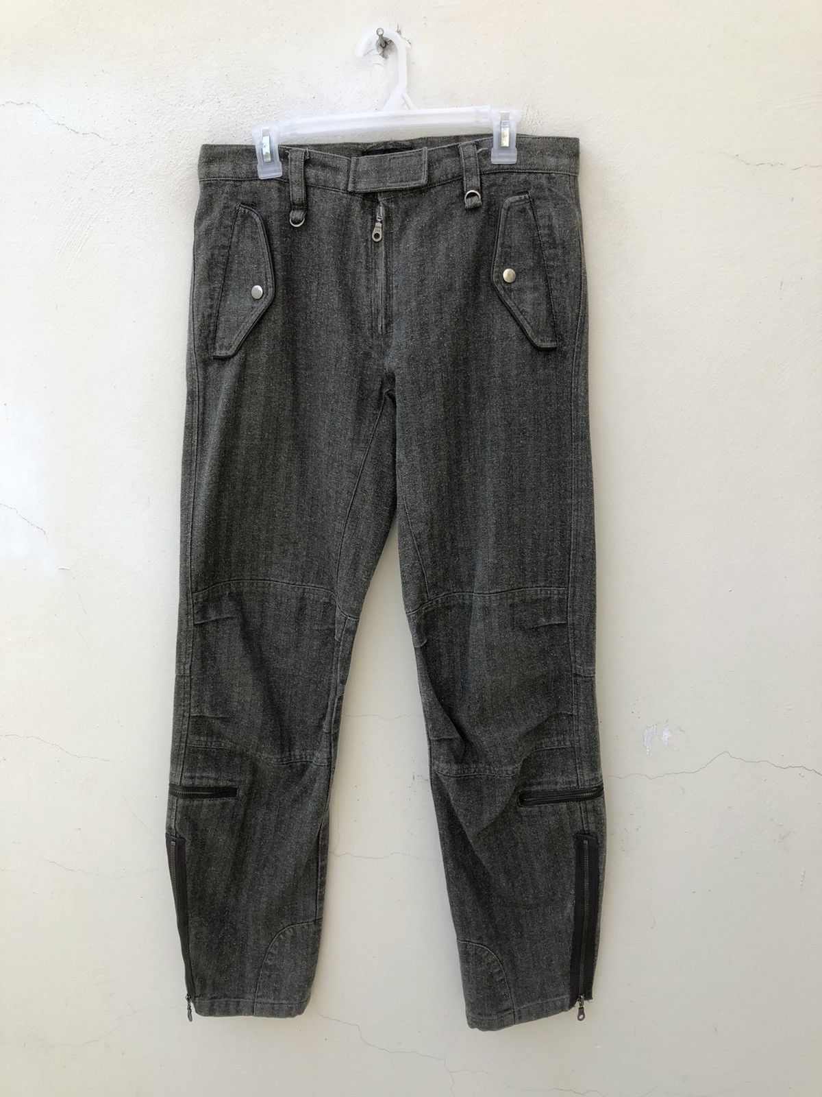 Vintage RESCUE SQUAD Japan Multi Pocket Zip HBT Thick Trouser Pant Size US 34 / EU 50 - 1 Thumbnail