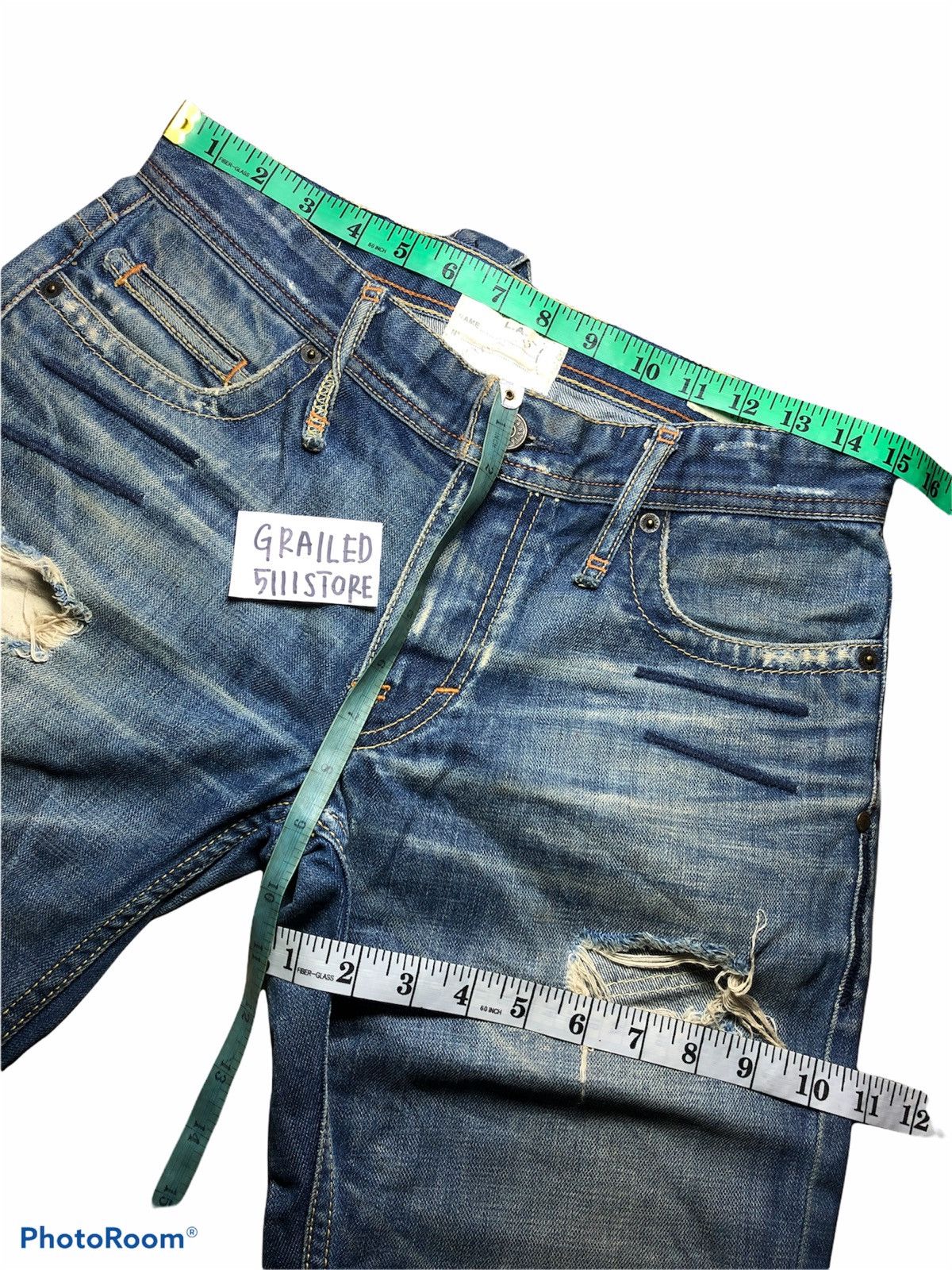 Vintage FLARE⚡️⚡️Taverniti So Jeans Jimmy Distressed Washed Denim Size US 31 - 8 Thumbnail