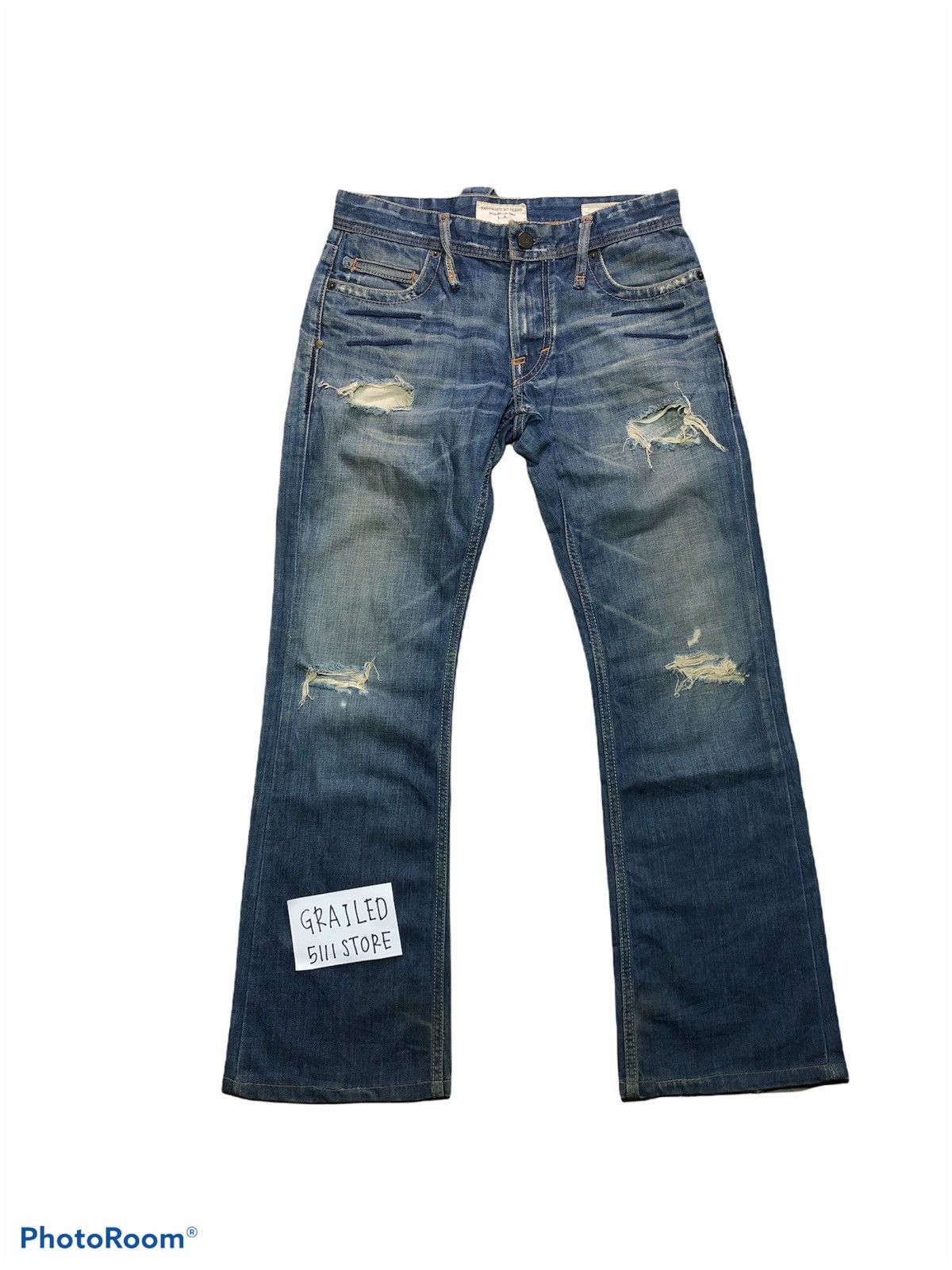 Vintage FLARE⚡️⚡️Taverniti So Jeans Jimmy Distressed Washed Denim Size US 31 - 1 Thumbnail