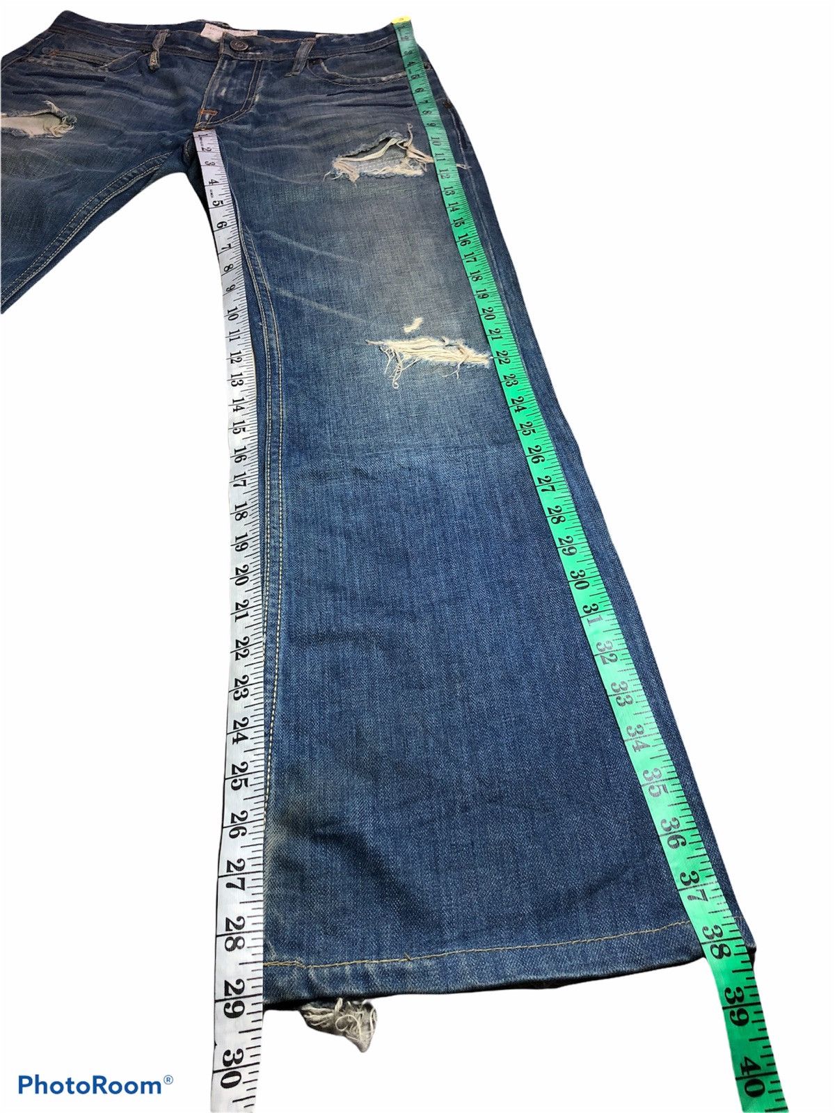 Vintage FLARE⚡️⚡️Taverniti So Jeans Jimmy Distressed Washed Denim Size US 31 - 10 Thumbnail
