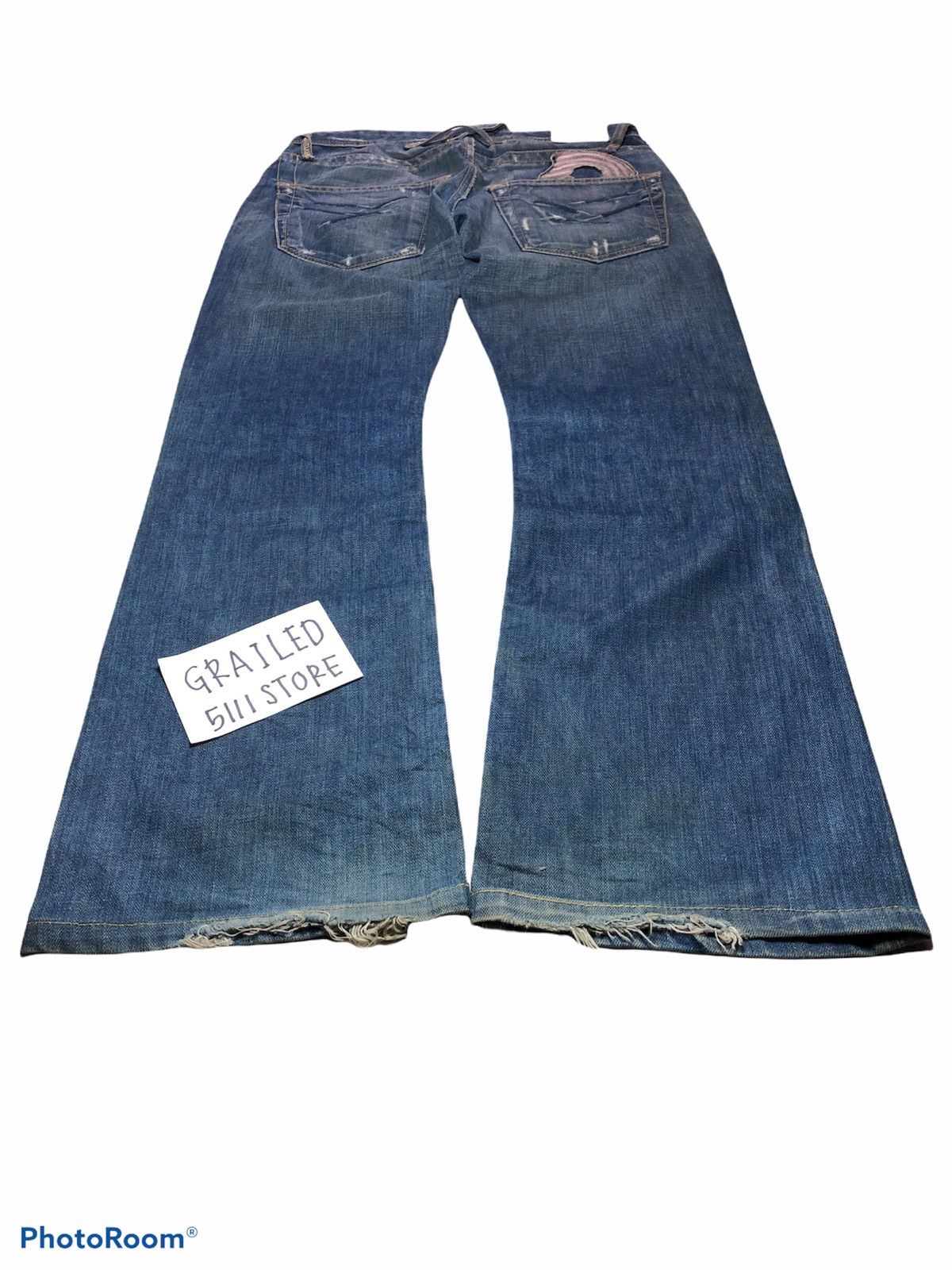 Vintage FLARE⚡️⚡️Taverniti So Jeans Jimmy Distressed Washed Denim Size US 31 - 3 Thumbnail