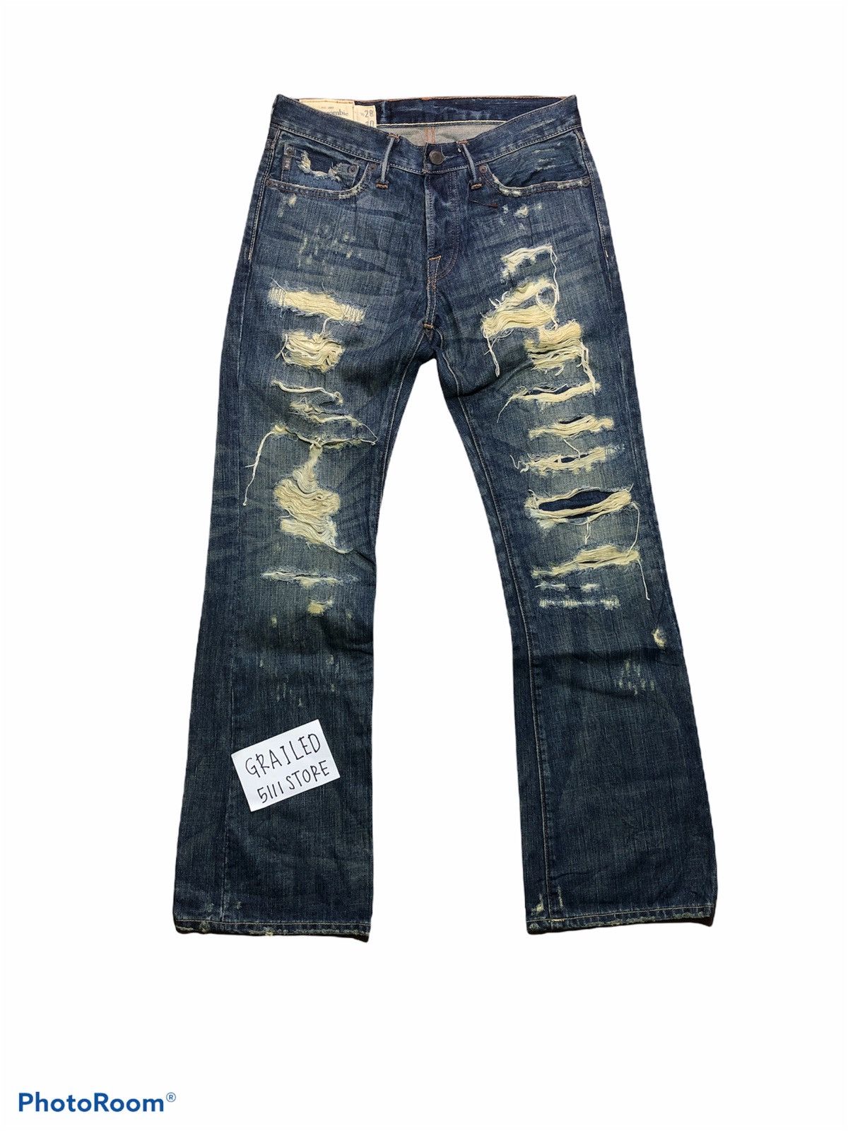 Abercrombie & Fitch FLARED⚡️⚡️RIPPED DISTRESSED DENIM Size US 30 / EU 46 - 1 Thumbnail