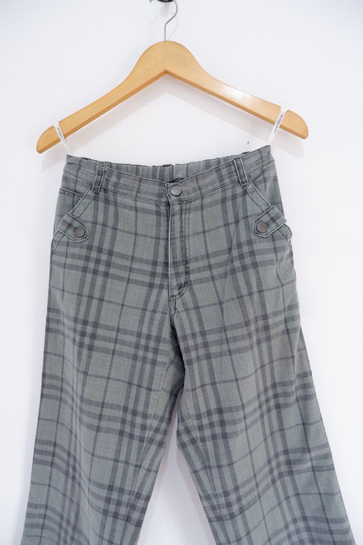 Burberry × Vintage Vintage Burberry Green Nova Check Pants Size US 28 / EU 44 - 3 Thumbnail