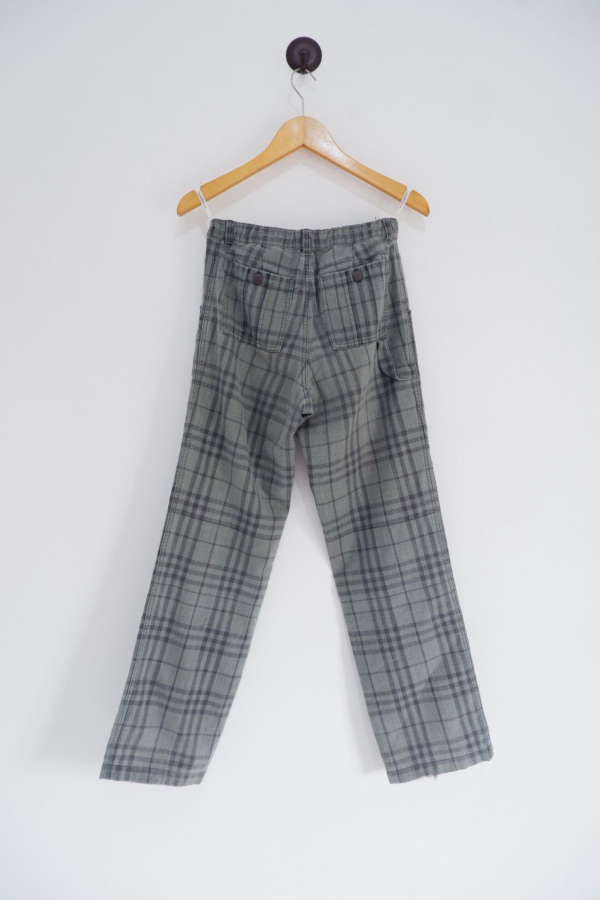 Burberry × Vintage Vintage Burberry Green Nova Check Pants Size US 28 / EU 44 - 2 Thumbnail