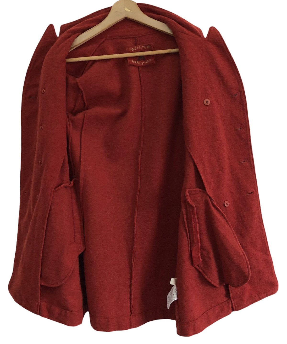 45rpm × Japanese Brand × Vintage Vintage 45rpm Rare Red Wool Long Coat Size US S / EU 44-46 / 1 - 3 Thumbnail
