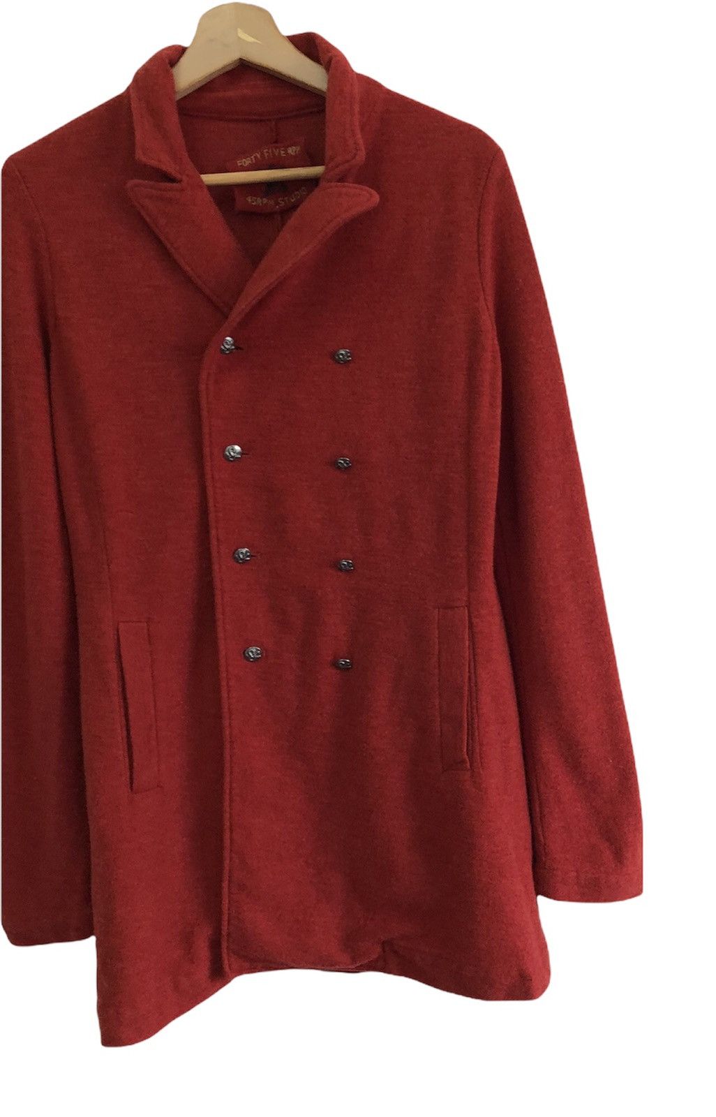 45rpm × Japanese Brand × Vintage Vintage 45rpm Rare Red Wool Long Coat Size US S / EU 44-46 / 1 - 5 Thumbnail