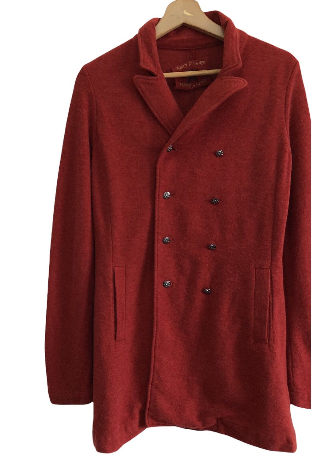 45rpm × Japanese Brand × Vintage Vintage 45rpm Rare Red Wool Long Coat Size US S / EU 44-46 / 1 - 6 Thumbnail
