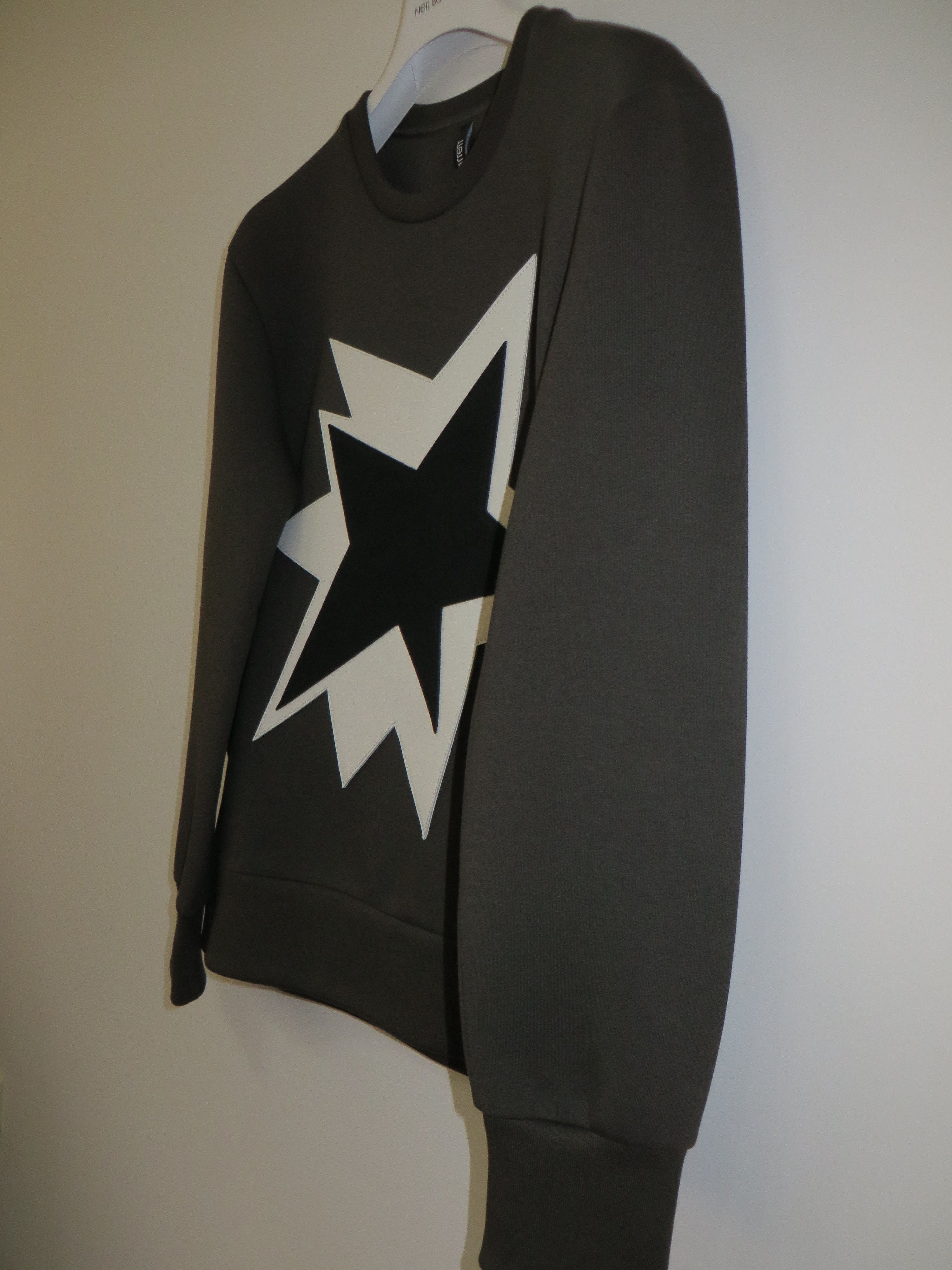 Neil Barrett Leather Pop-art star neoprene sweatshirt Size US S / EU 44-46 / 1 - 6 Thumbnail