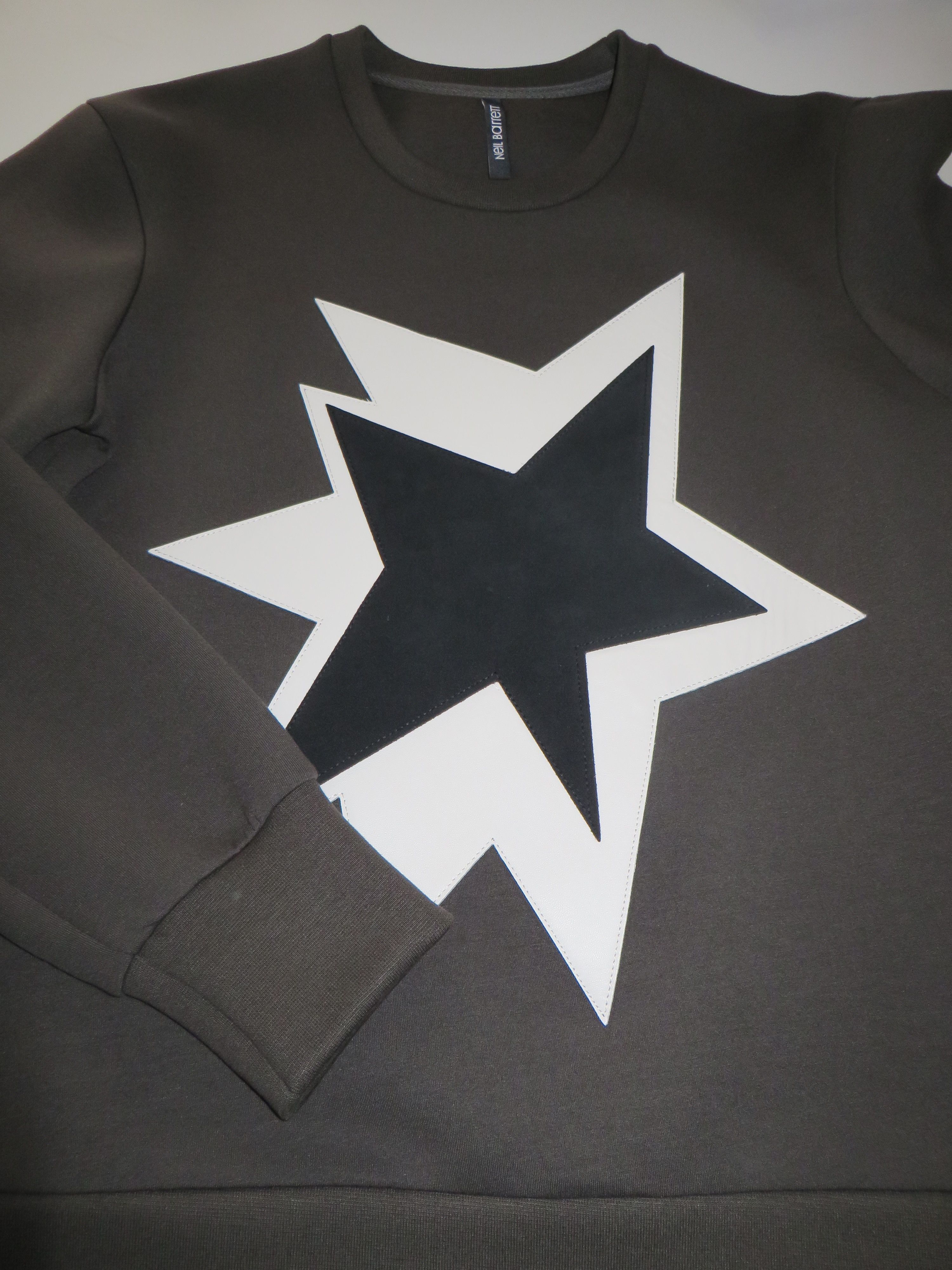 Neil Barrett Leather Pop-art star neoprene sweatshirt Size US S / EU 44-46 / 1 - 13 Thumbnail