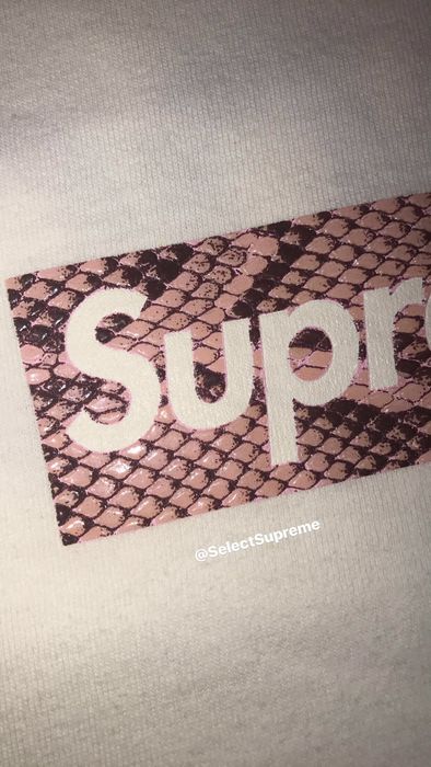 Supreme SUPREME PINK HARAJUKU SNAKESKIN BOX LOGO TEE OPENING PARTY